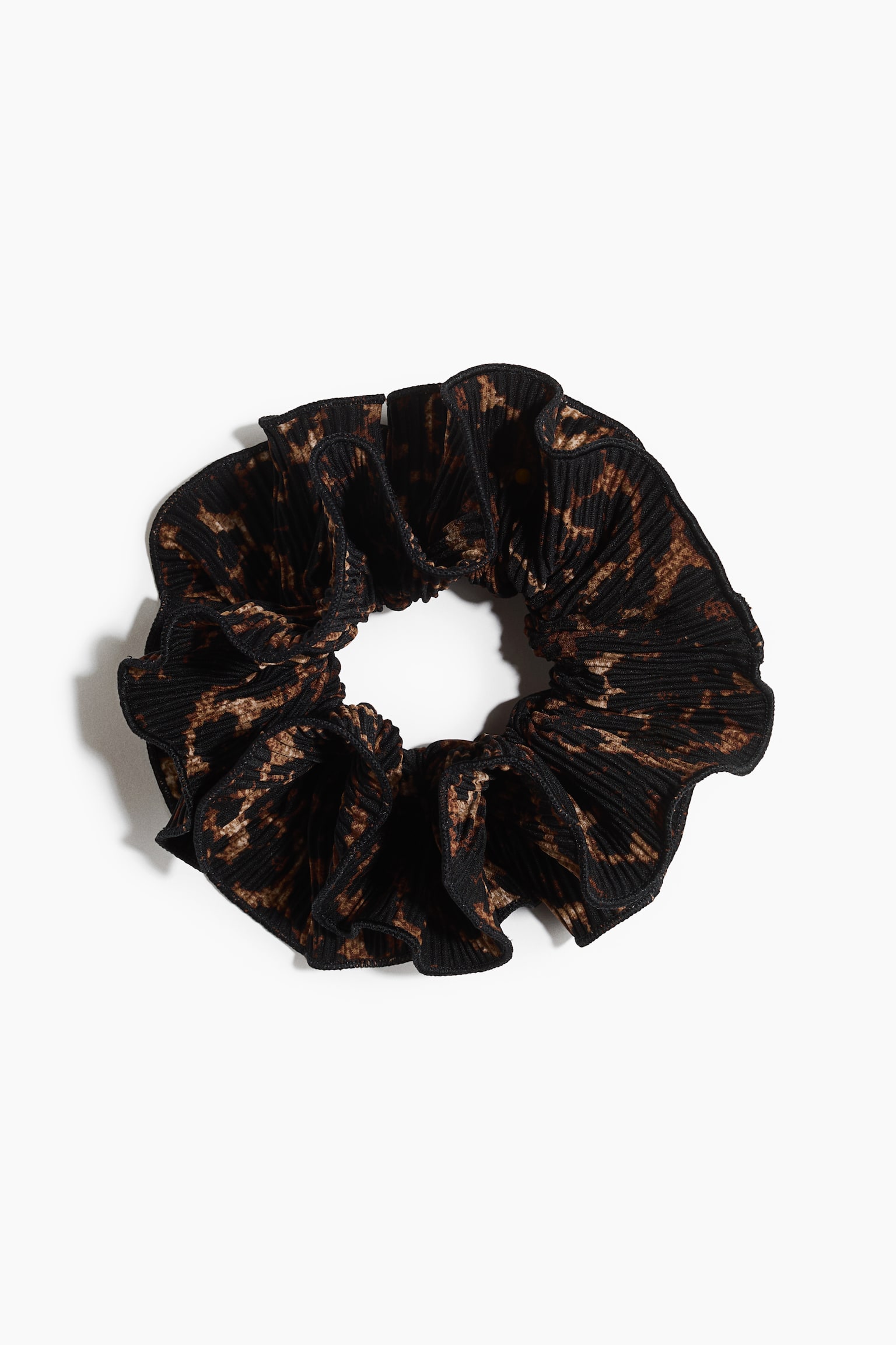 Patterned scrunchie - Dark brown
