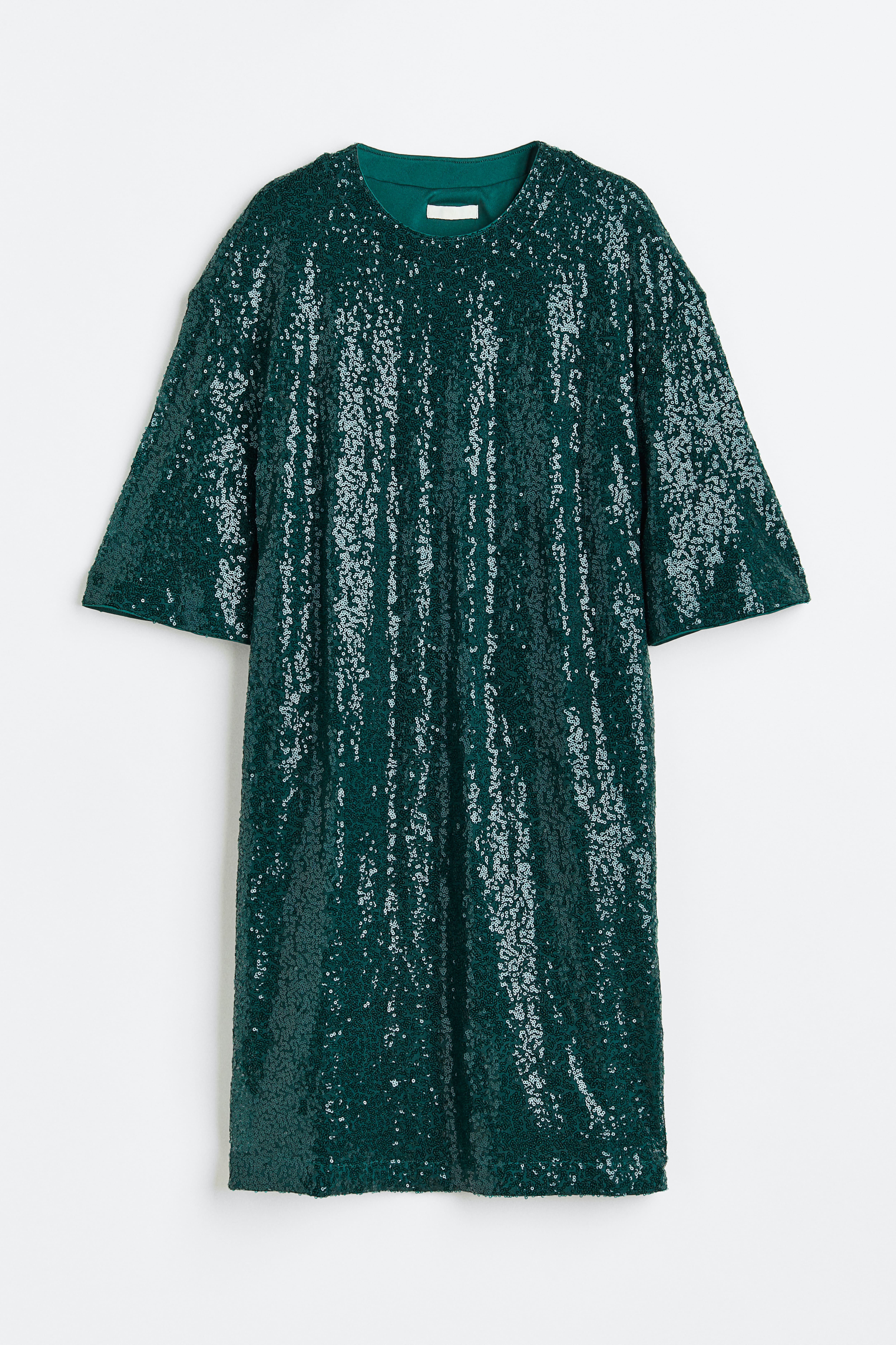 Vestido verde lentejuelas fashion h&m