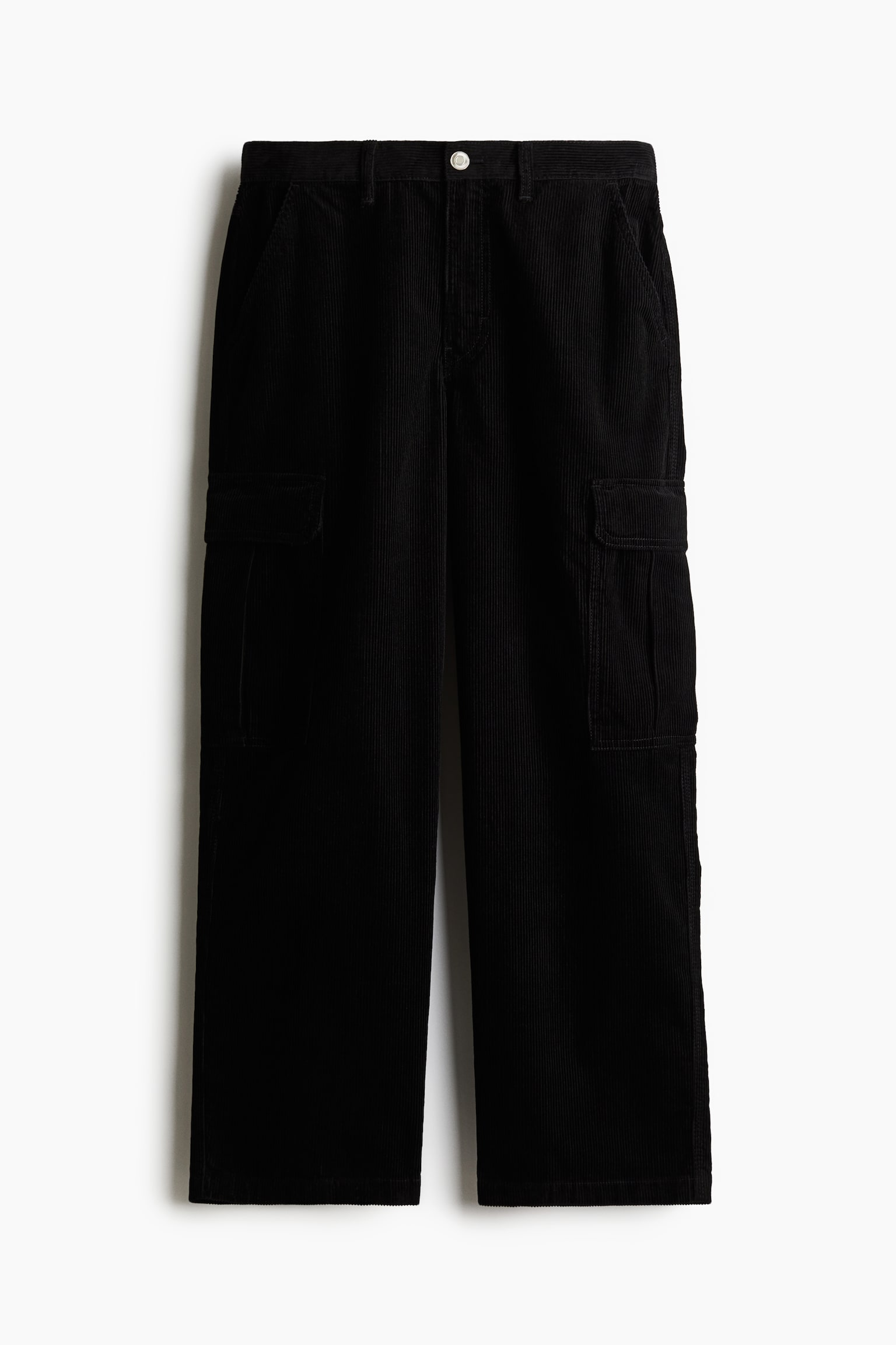 Loose Fit Corduroy cargo trousers - Preto/Castanho - 2