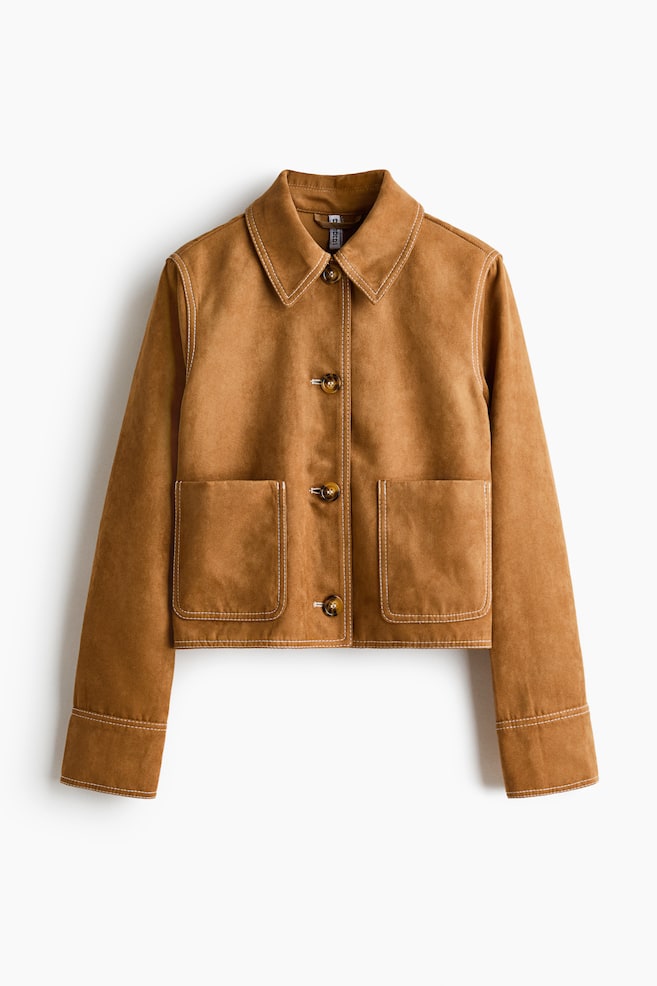 Jacke mit Kragen - Beige - 1
