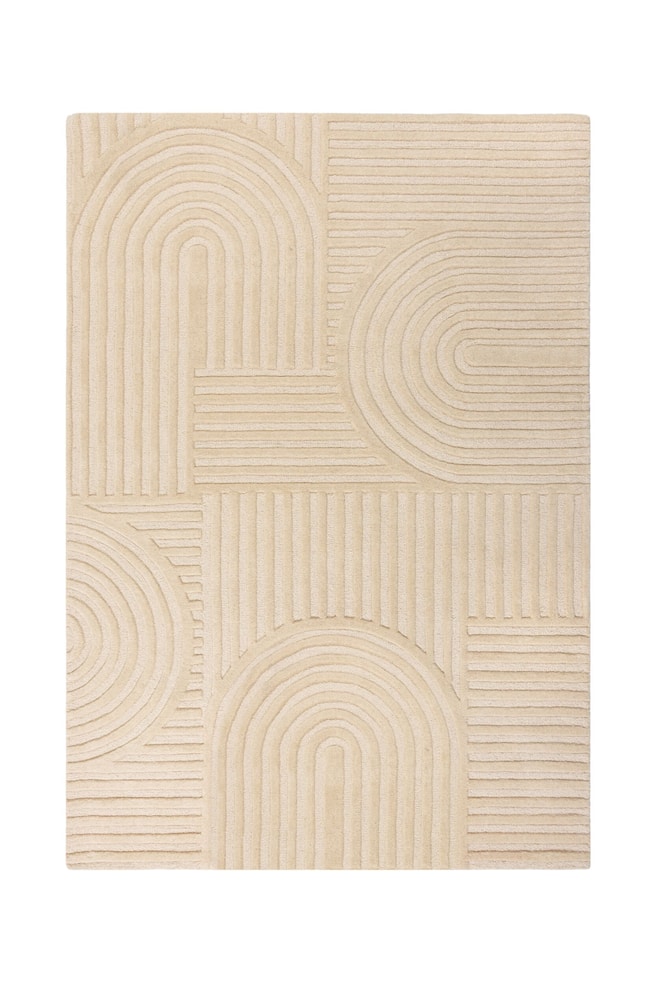 Zen Garden Modern Wollen Vloerkleed - Naturel/Ivoor - 1