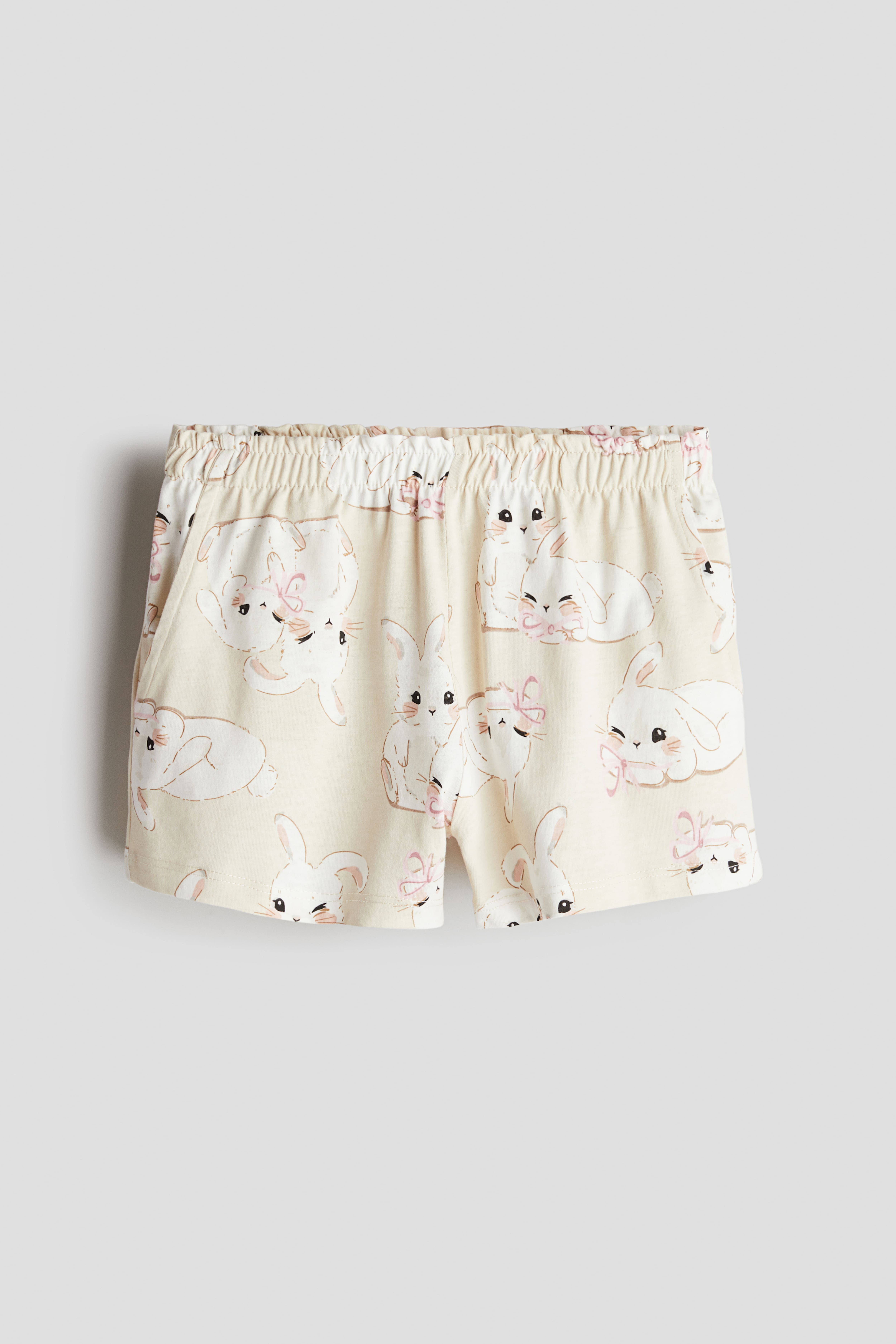 Girls Beige Patterned Paper bag Shorts Size 4T 3 4Y H M