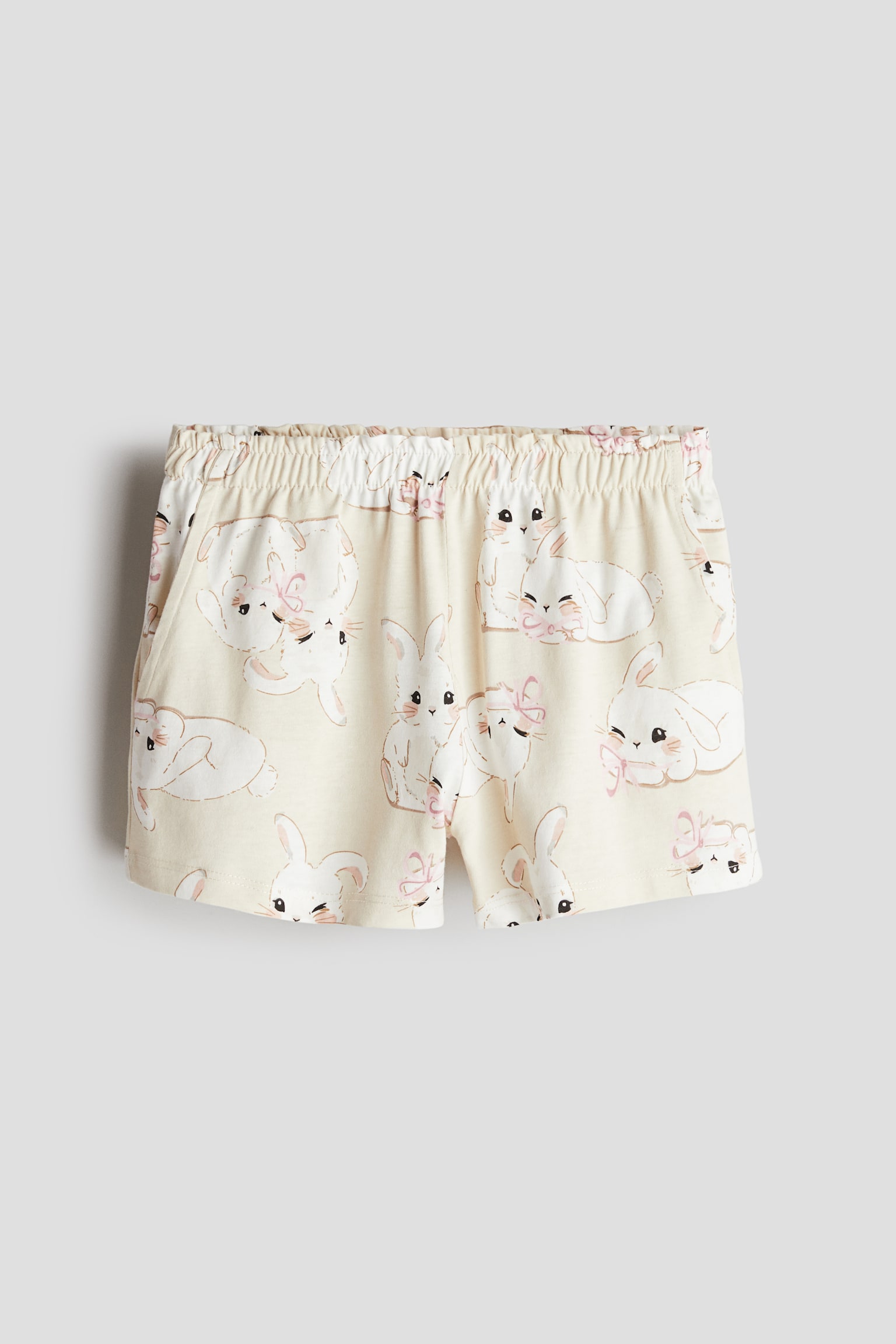 Patterned paper bag shorts - Light beige/Bunnies/Charcoal/Spotted/Light pink/Strawberries - 1