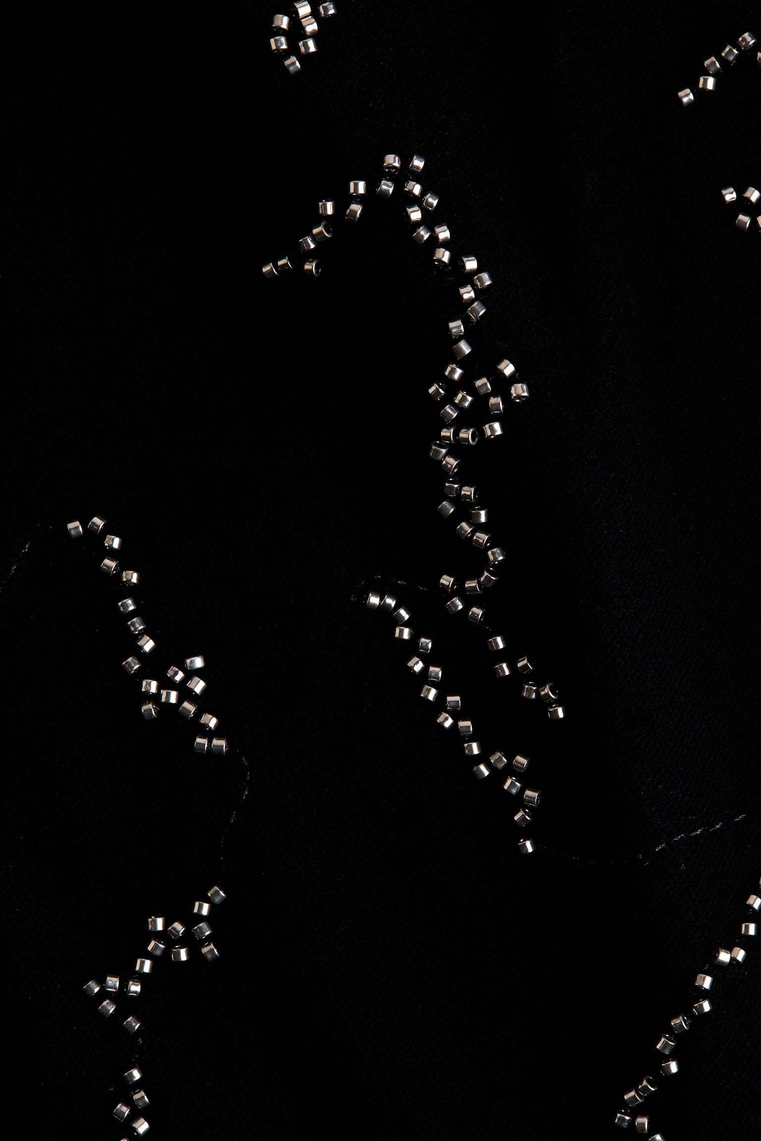 Sametové kalhoty s výšivkou - Černá - 5