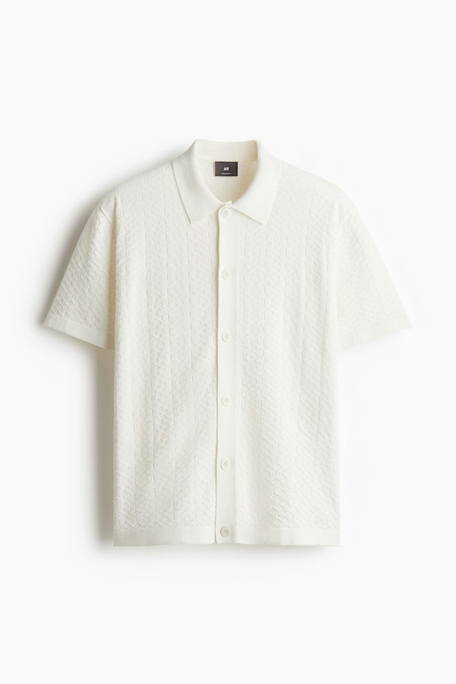 Regular-Fit Textured-Knit Shirt - Cream - 1