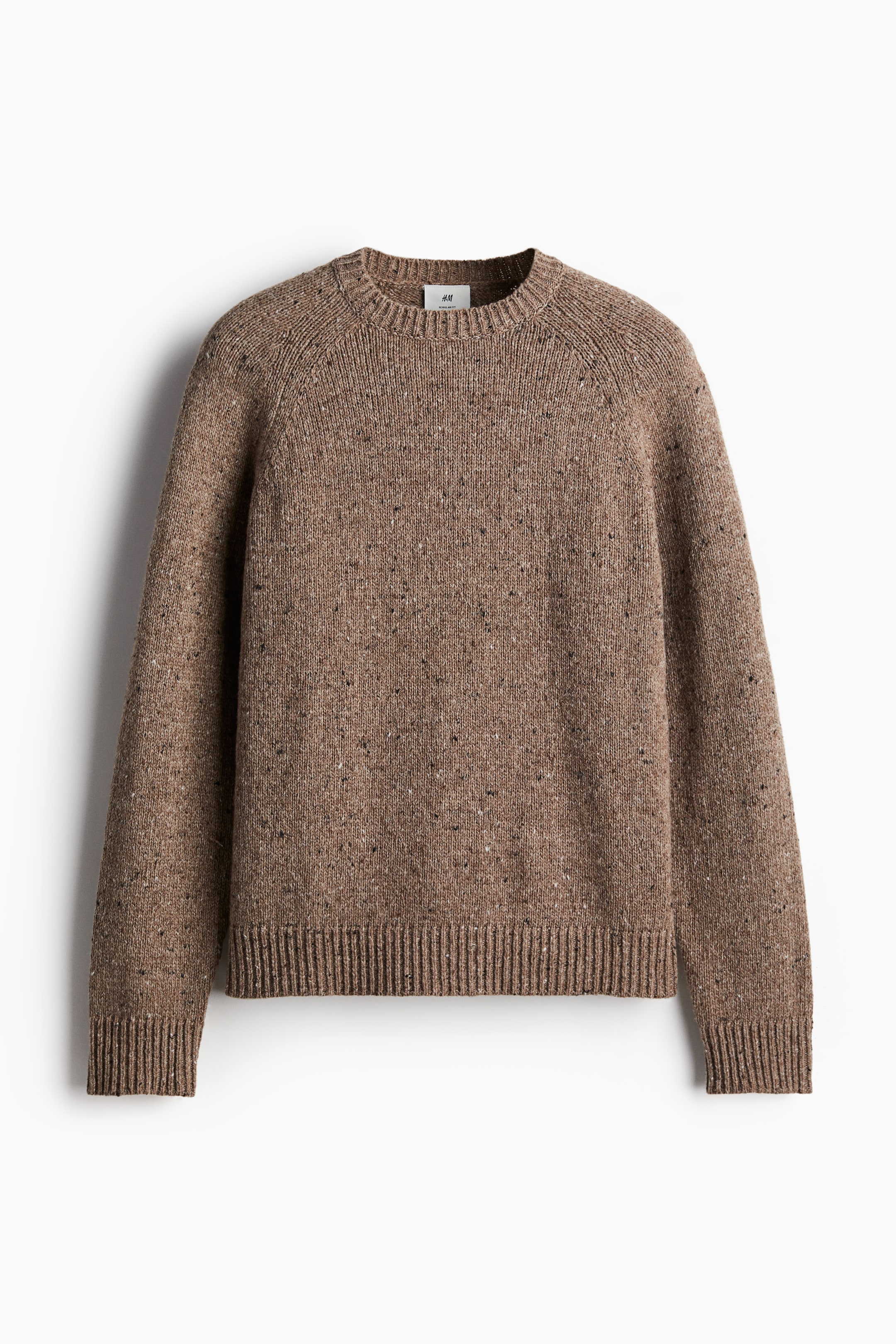 Regular Fit Wool-blend jumper - Light brown marl - Men | H&M GB 6