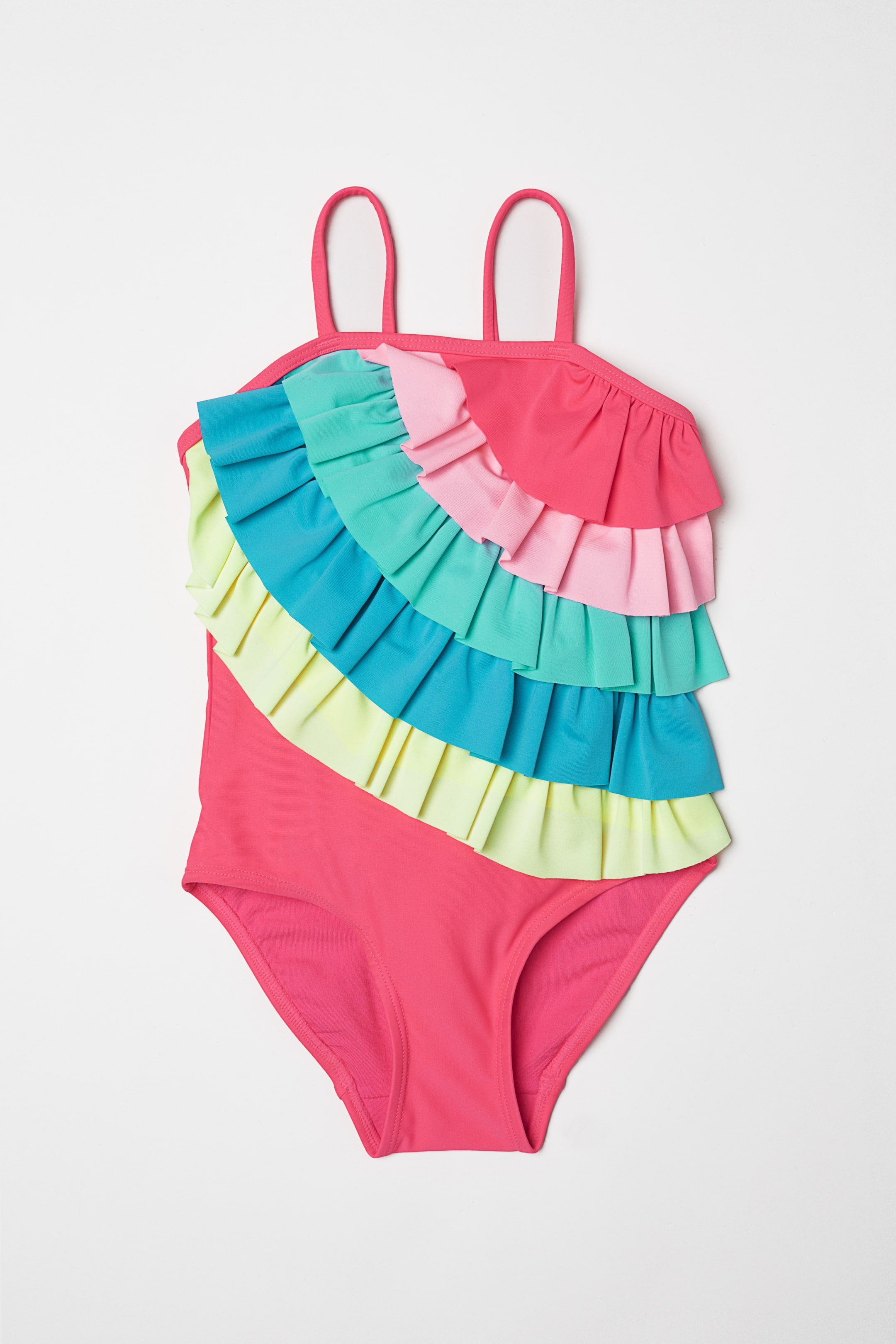 拡大画像を表示: フリルスイムスーツ - ネオンピンク - Kids | H&M JP 1