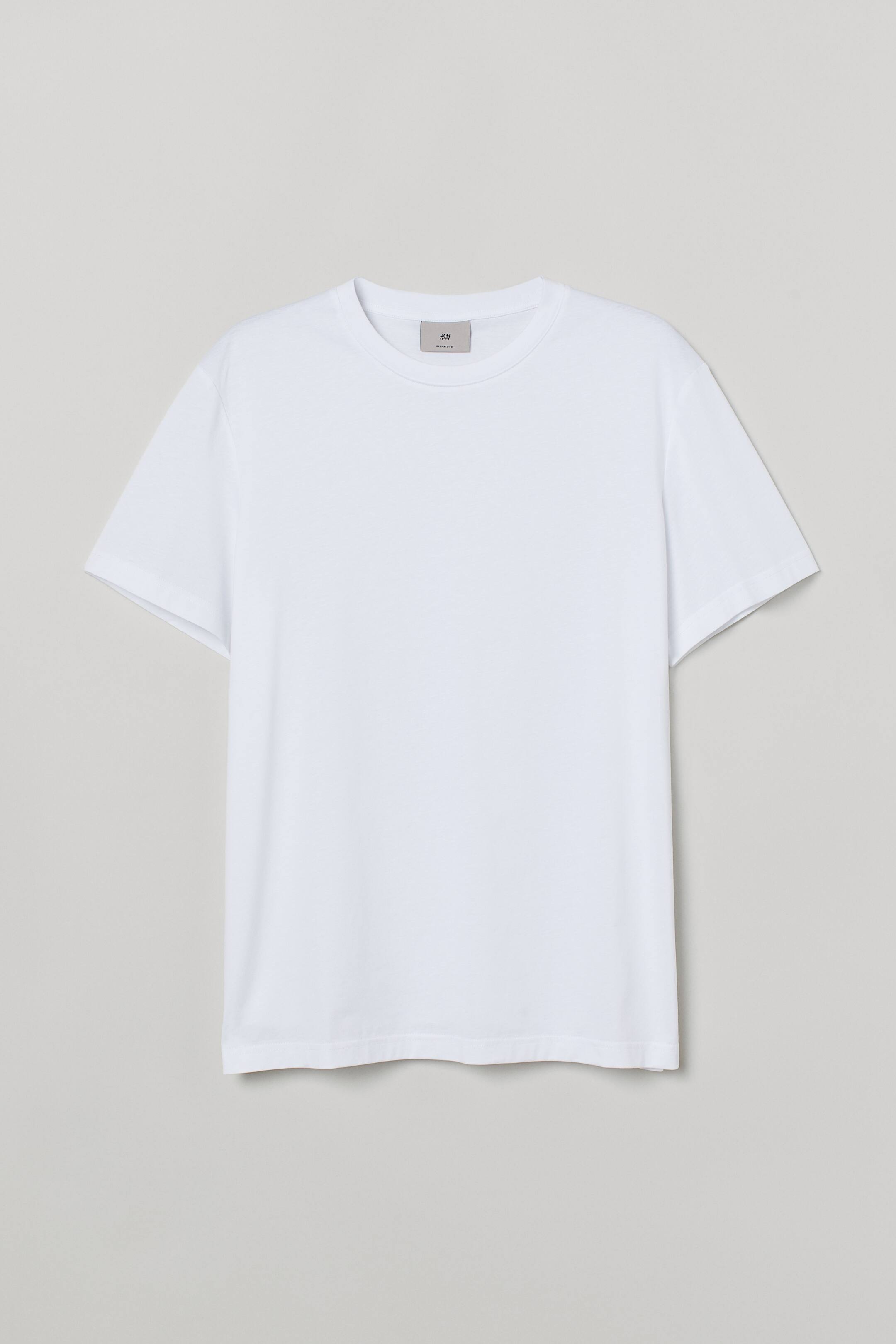 Relaxed Fit Pima cotton T-shirt - Round neck - Short sleeve - White ...