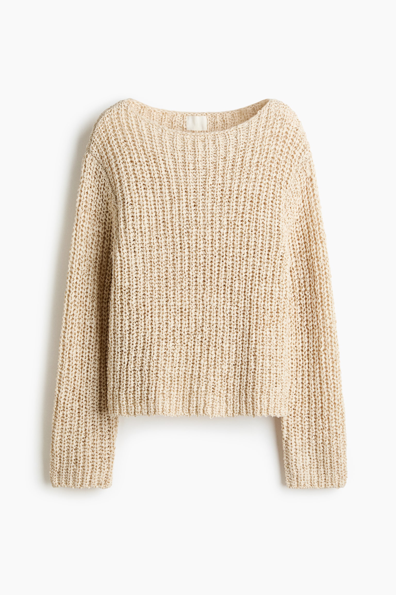 Suéter con cuello de ojal - Beige claro - 2