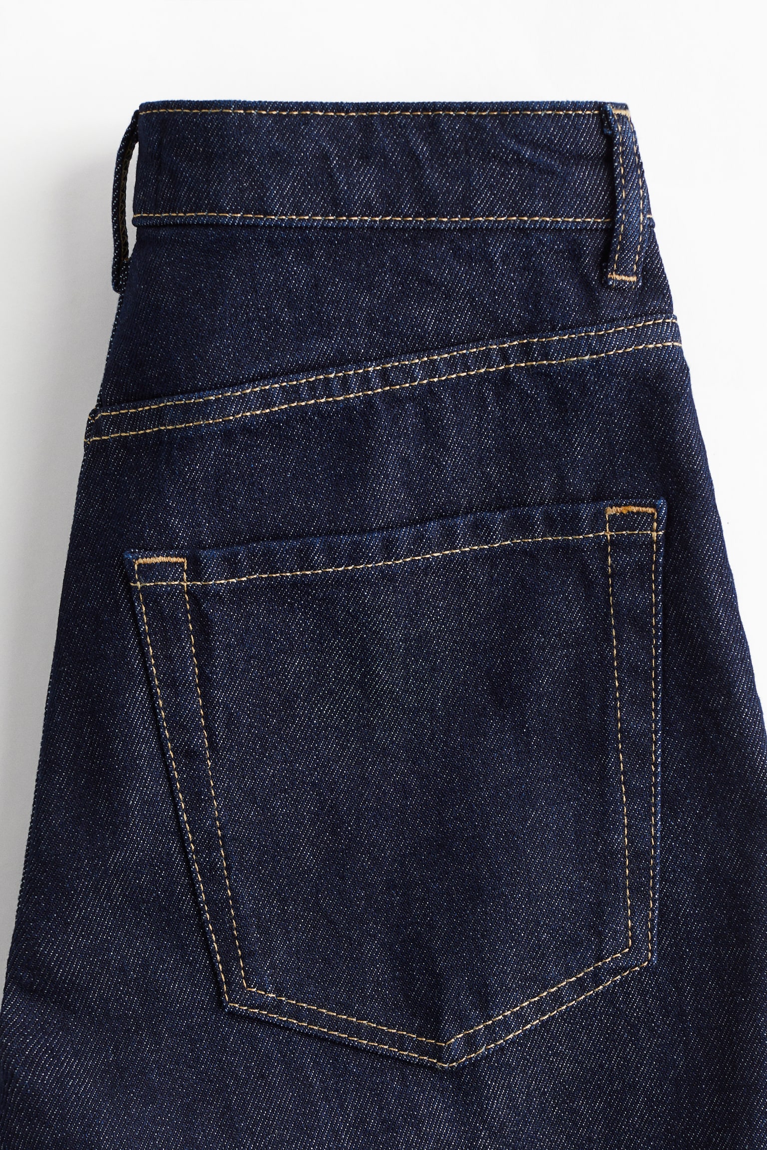 Женские джинсы H&M Straight High, цвет: Тёмный джинсовый синий — фото 3