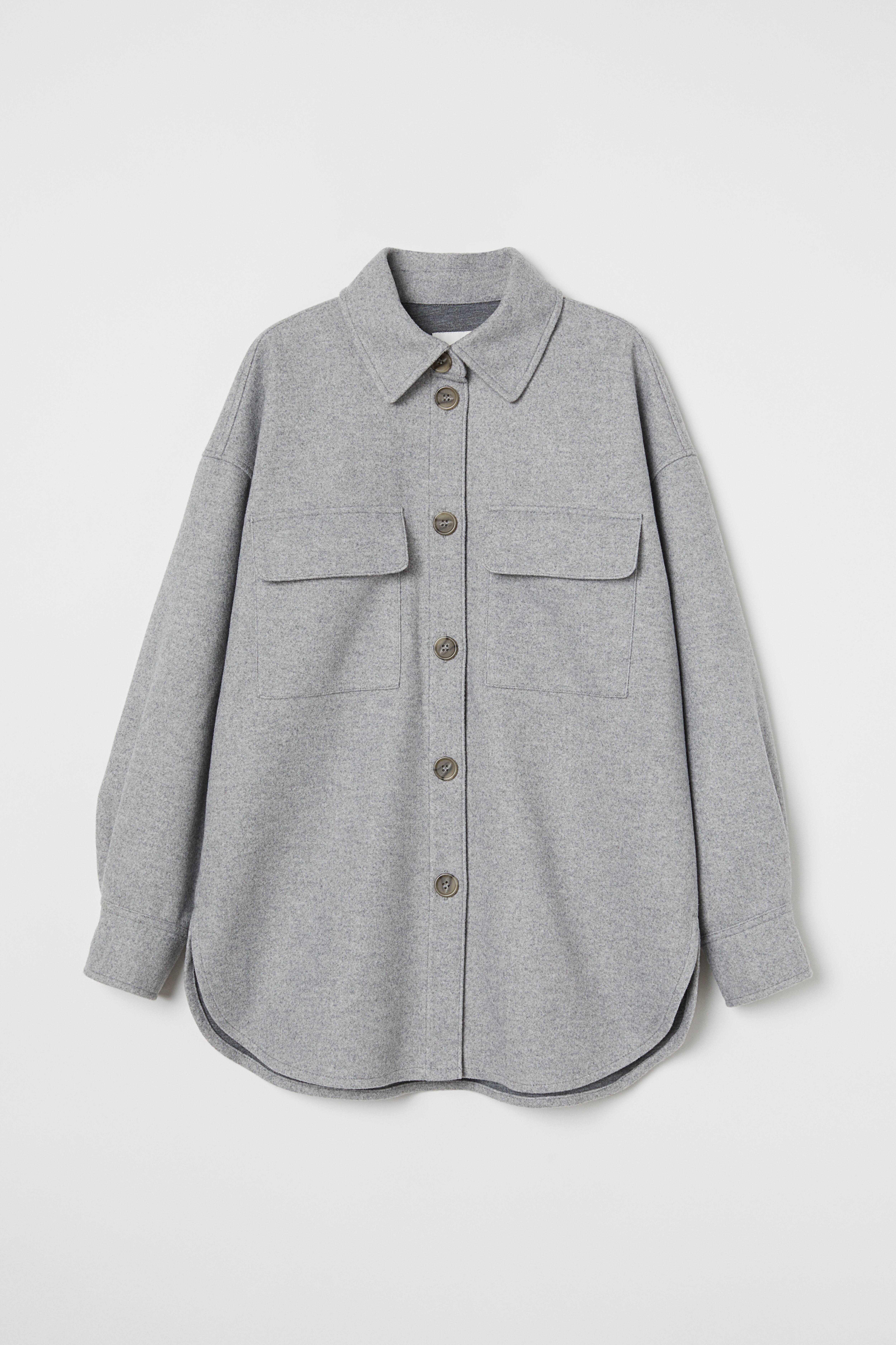 Shirt Jacket - Gray melange - Ladies | H&M US