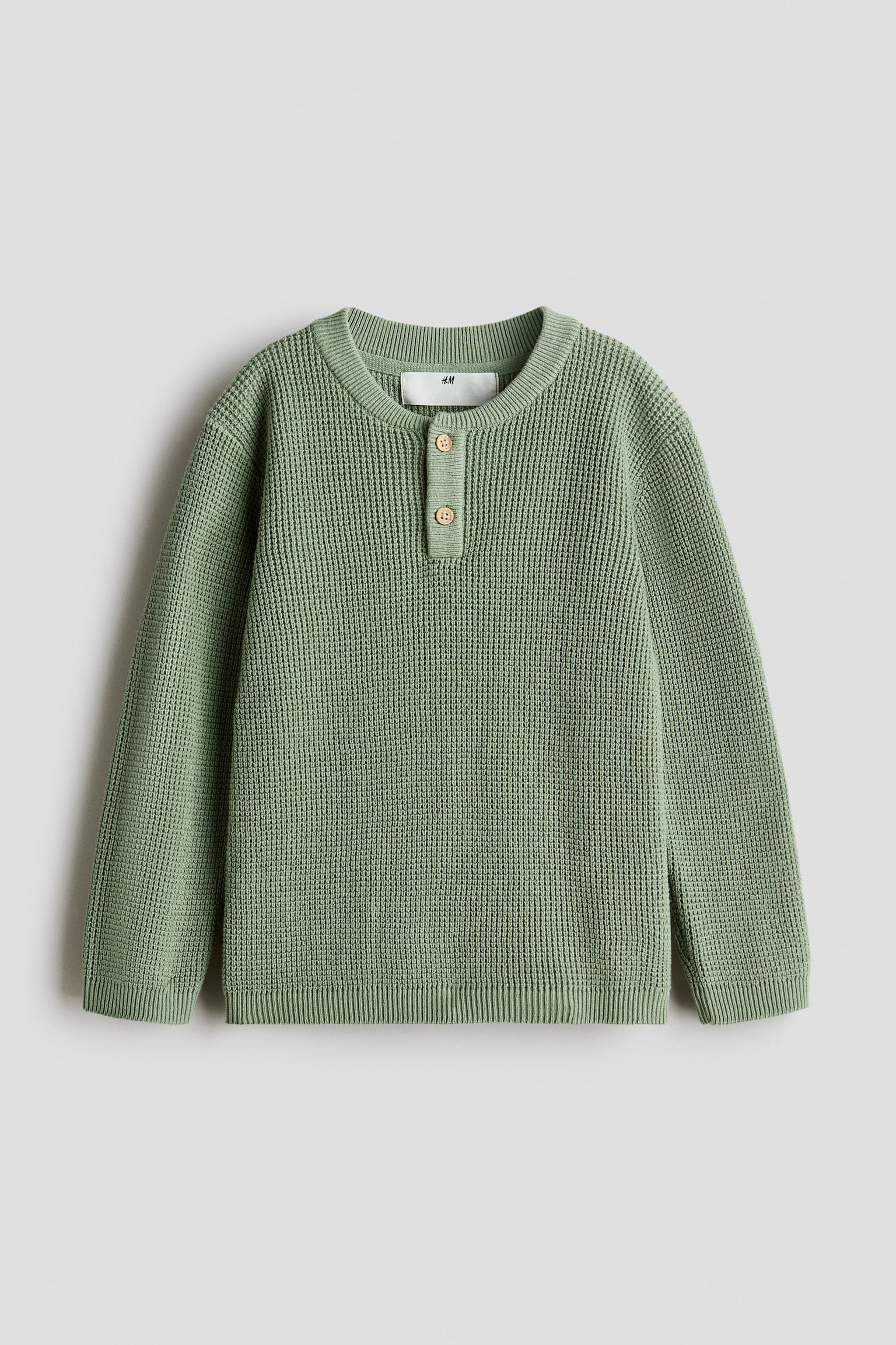 Maglia a serafino nido d’ape - Verde/Beige chiaro mélange/Blu scuro/Crema/nero righe