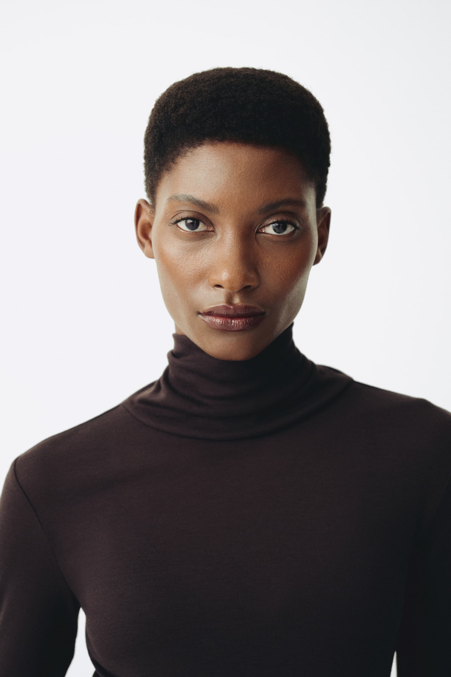 MAMA Shirt mit Turtleneck - Dunkelbraun/Dunkelgraumeliert - 5