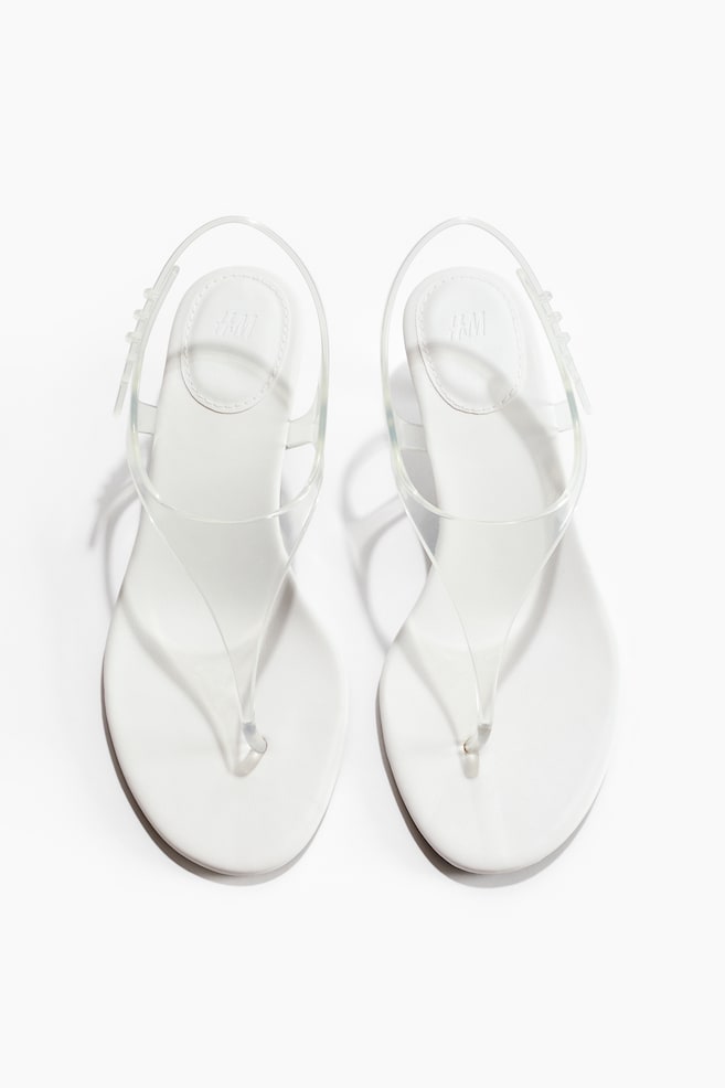 Kitten-heeled sandals - Blanc/transparent/Rouge prune - 1