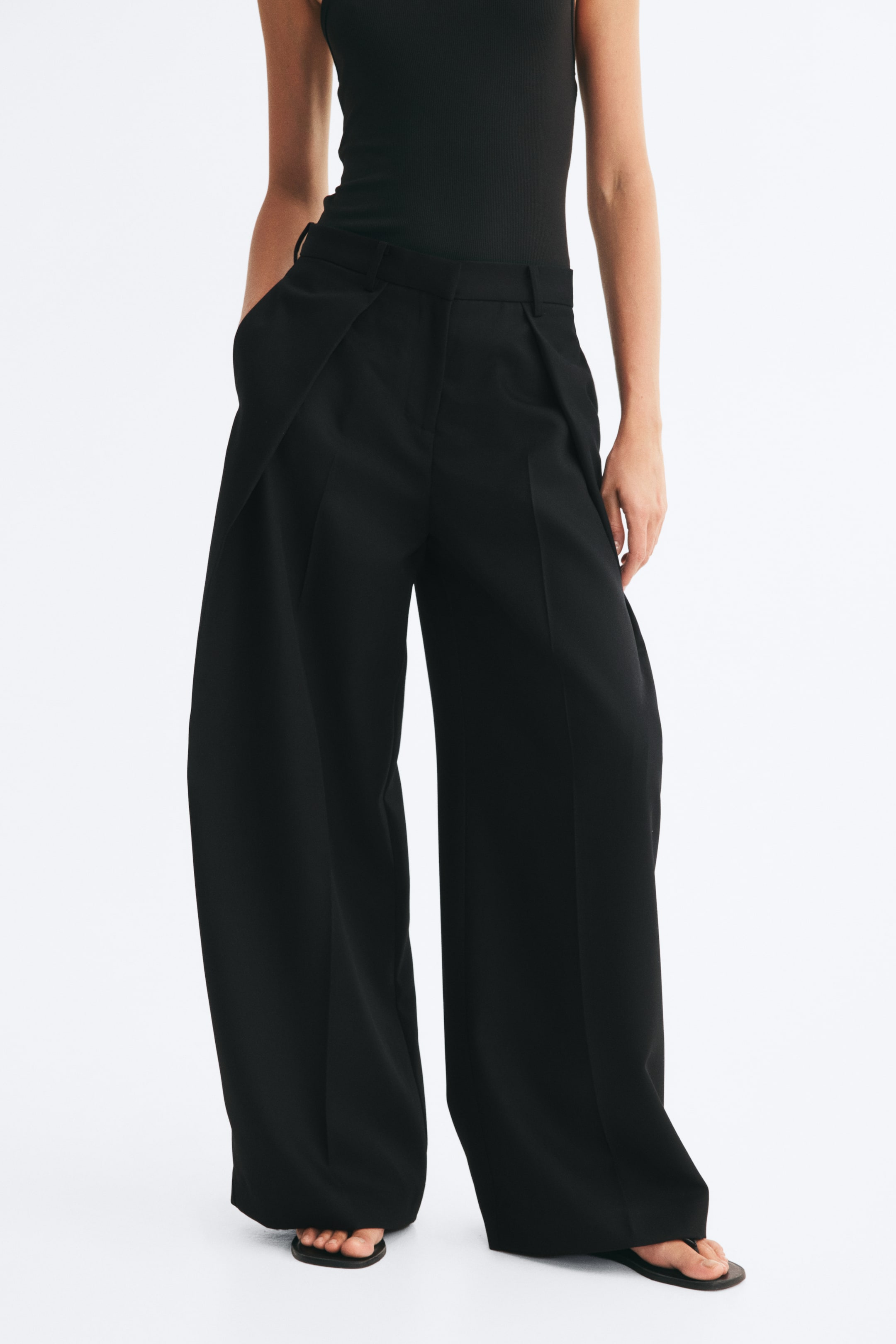 Wrap-Detail Dress Pants