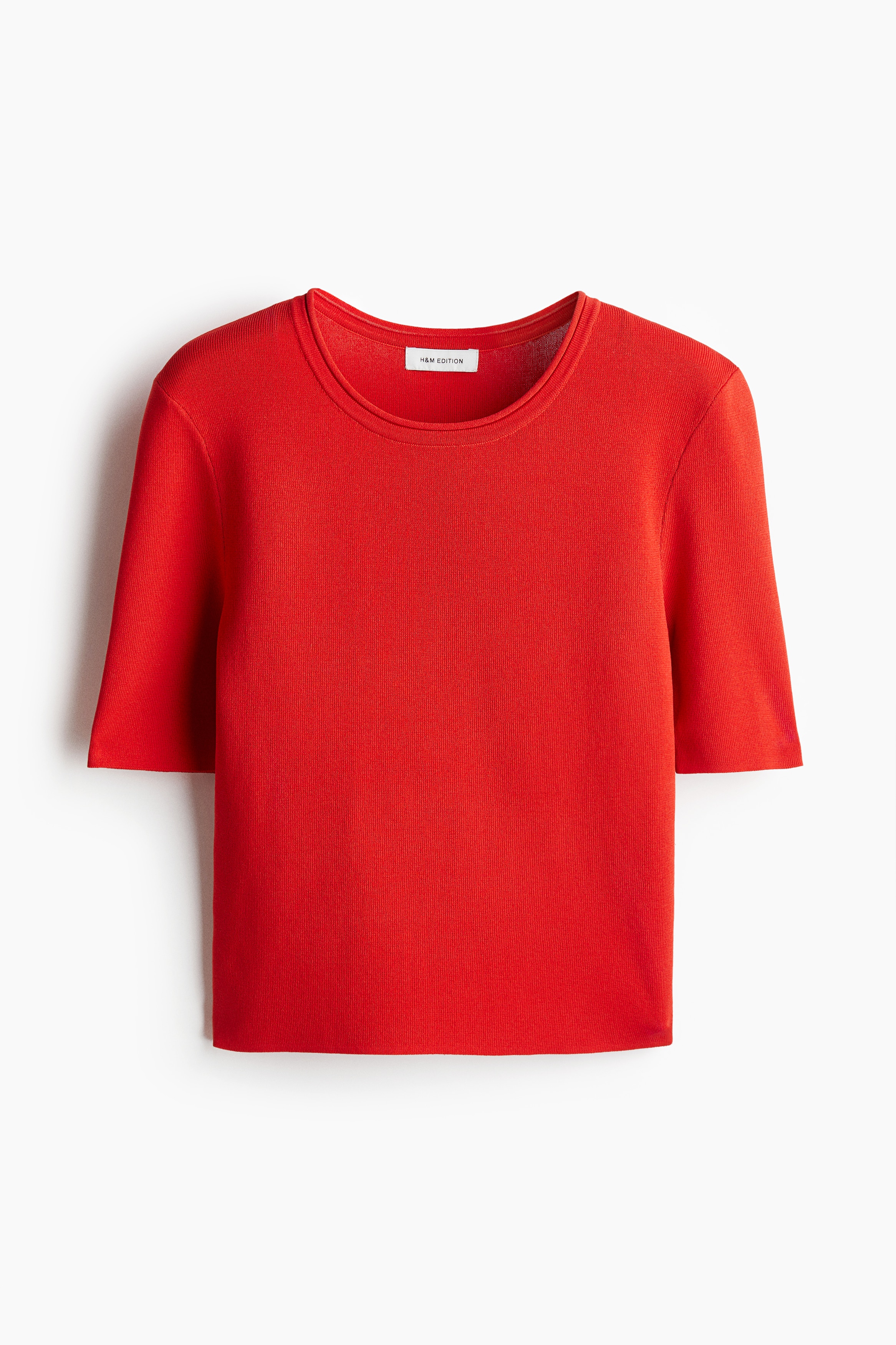 T-shirt in maglia fine - Rosso/Bianco/Nero/Rosso ruggine