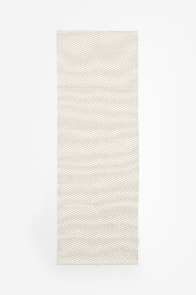 Textured cotton rug - Natural white/Beige - 1
