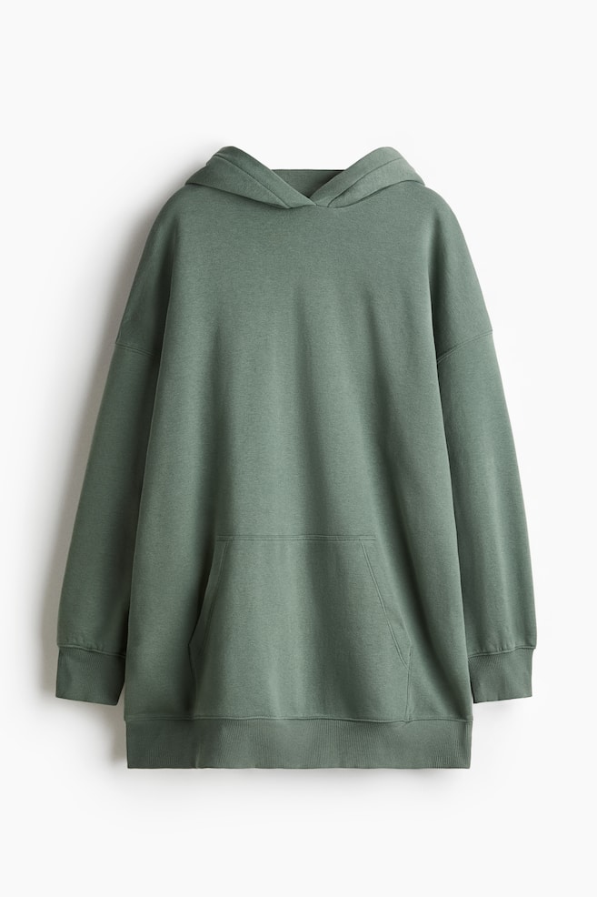Robe oversize à capuche - Vert/Noir - 1