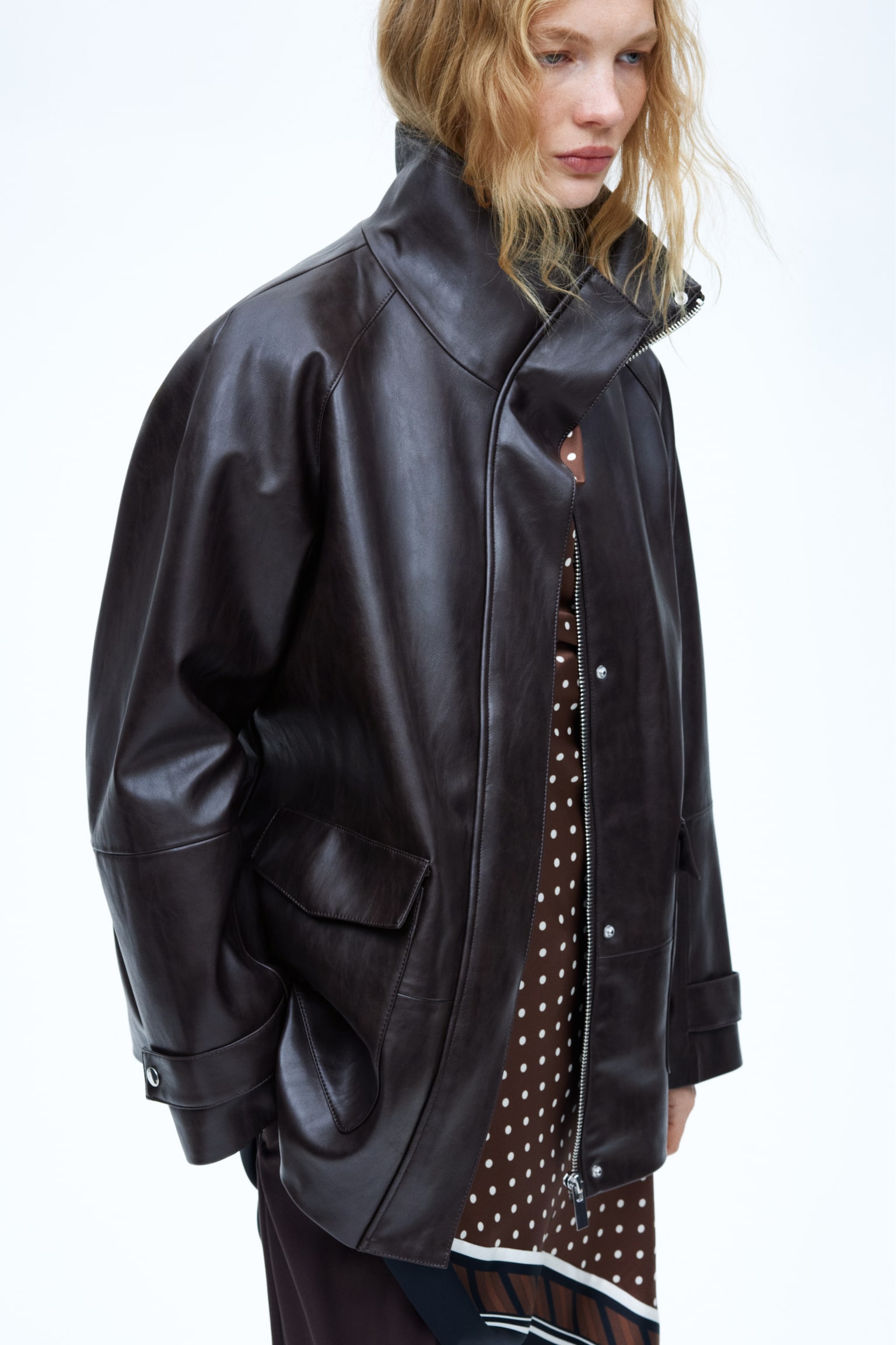 Veste en tissu enduit - Marron foncé - 1