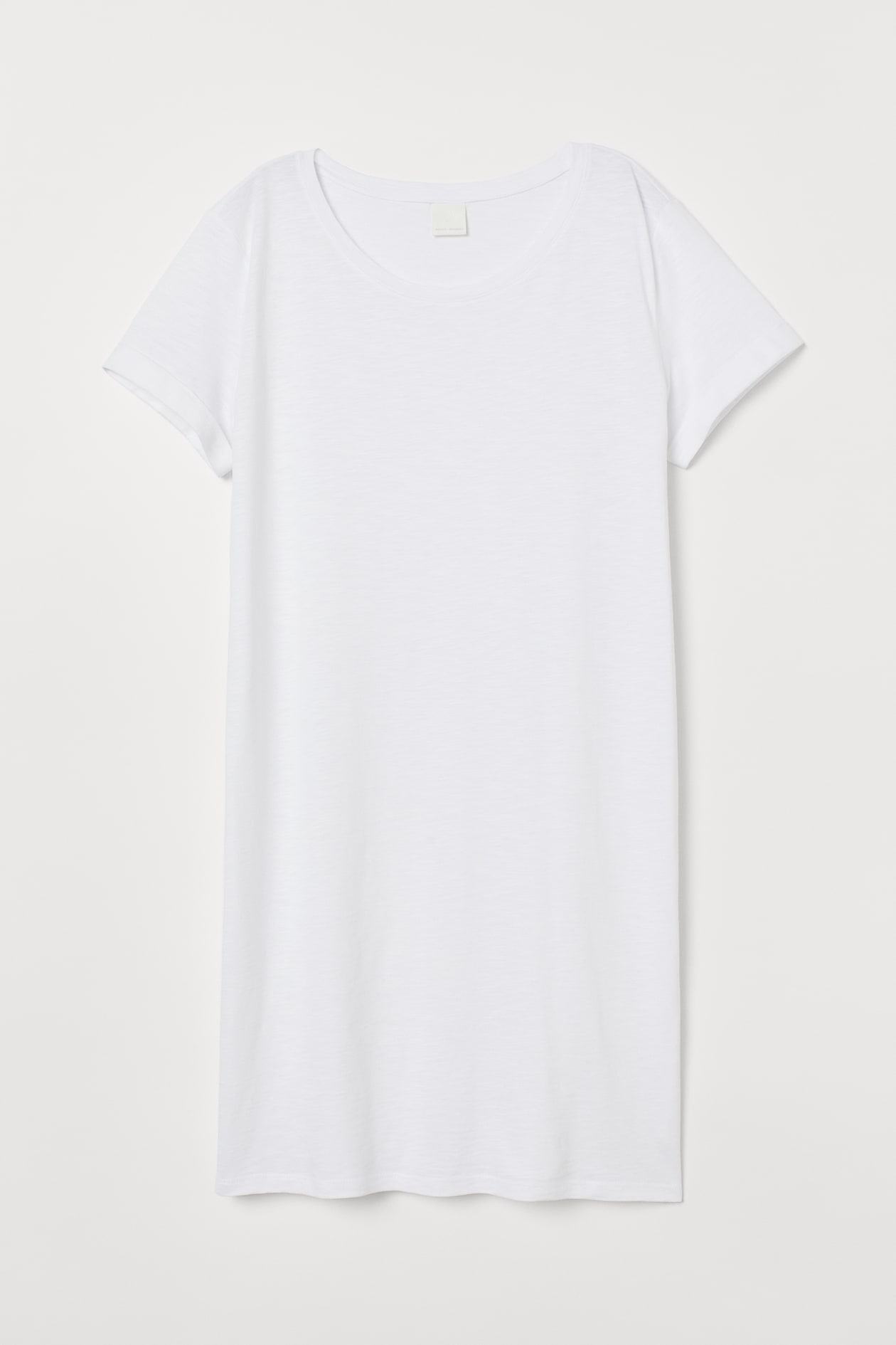 Jersey T-shirt dress - Round neck - Short sleeve - White - Ladies | H&M GB