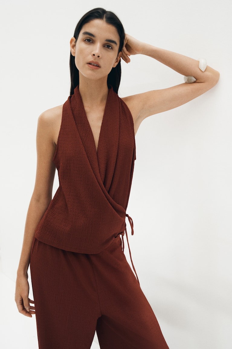 Reljefna bluza na preklop