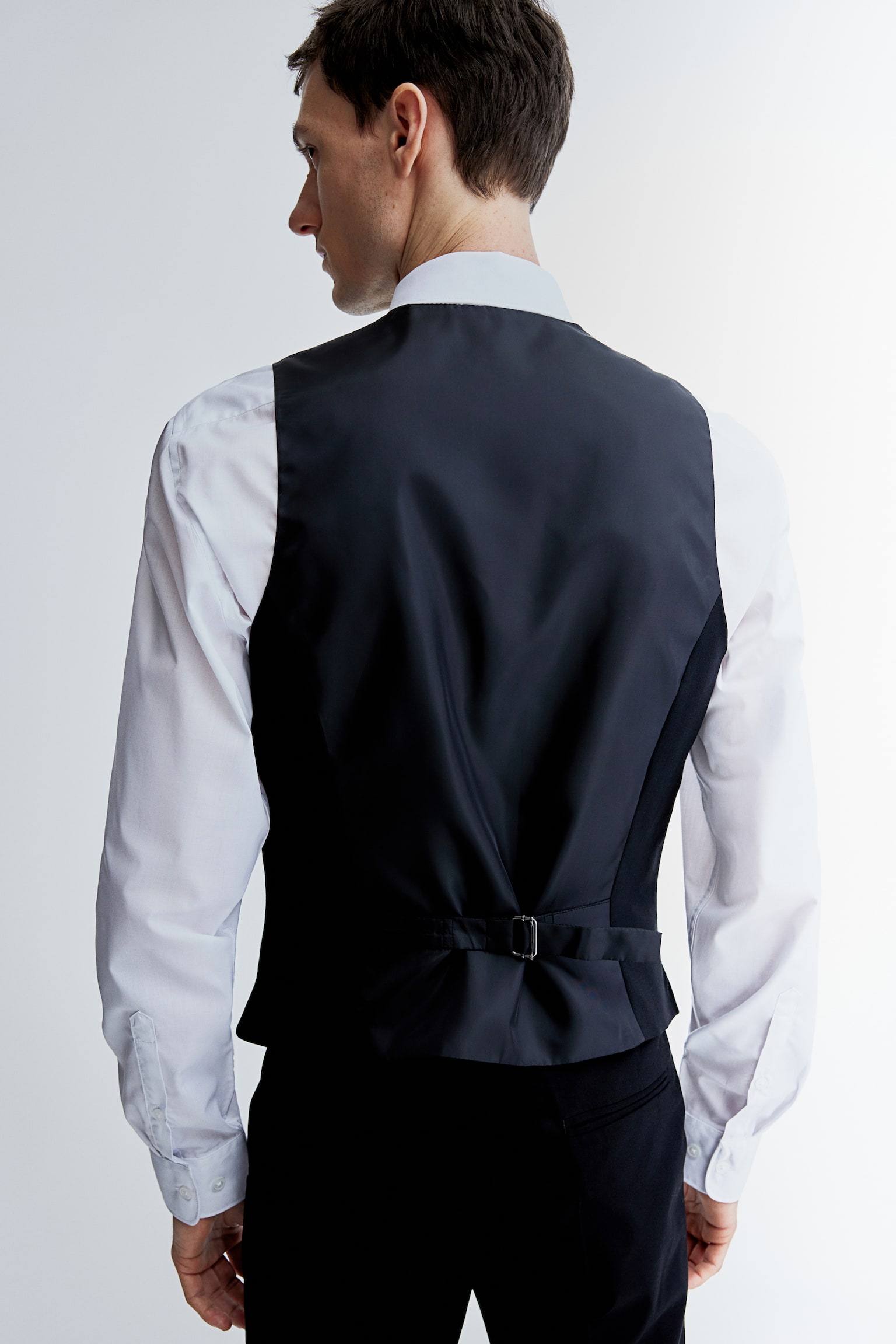 Slim FIt Suit waistcoat - Black/Dark blue - 4