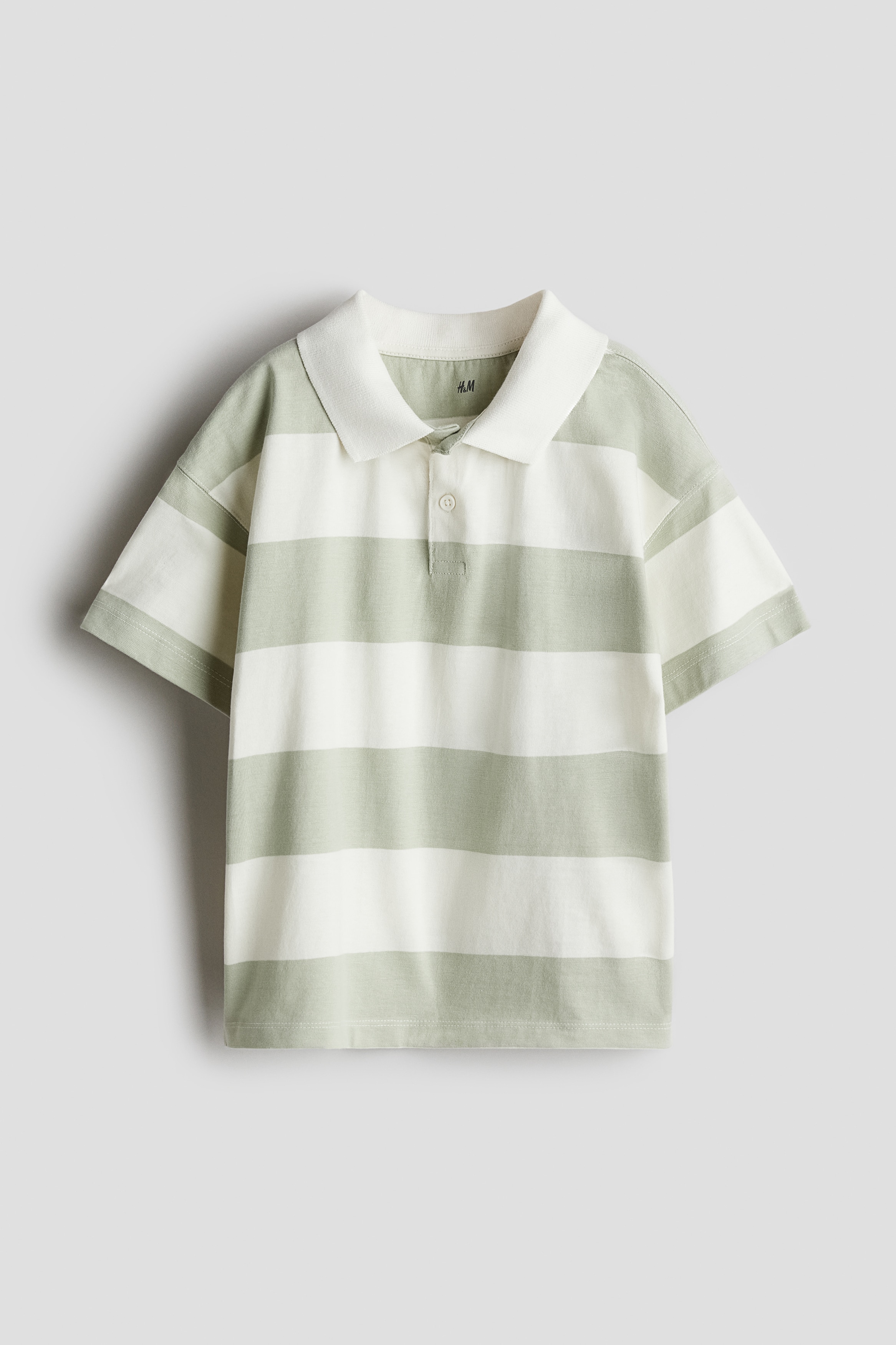棉質Polo衫 - 淺灰綠色/條紋/白色/淺藍色/海軍藍/條紋/白色/綠色條紋