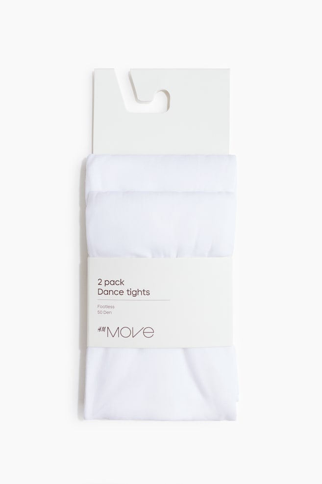 2-pack sheer leggings - White/Black - 1