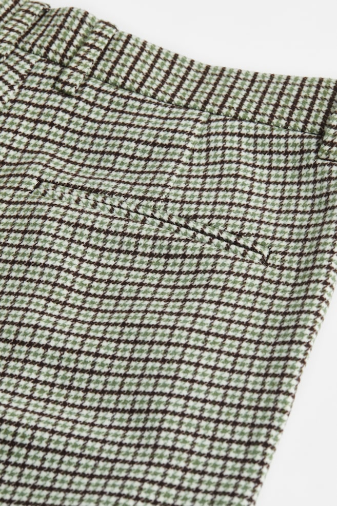 Relaxed Fit Wool-blend trousers - Green/Black checked - 5