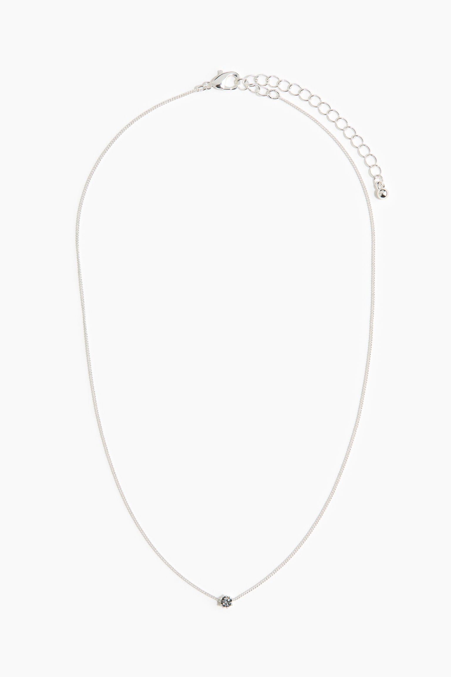 Женские украшения H&M Rhinestone Necklace, цвет: Серебряный — фото 1