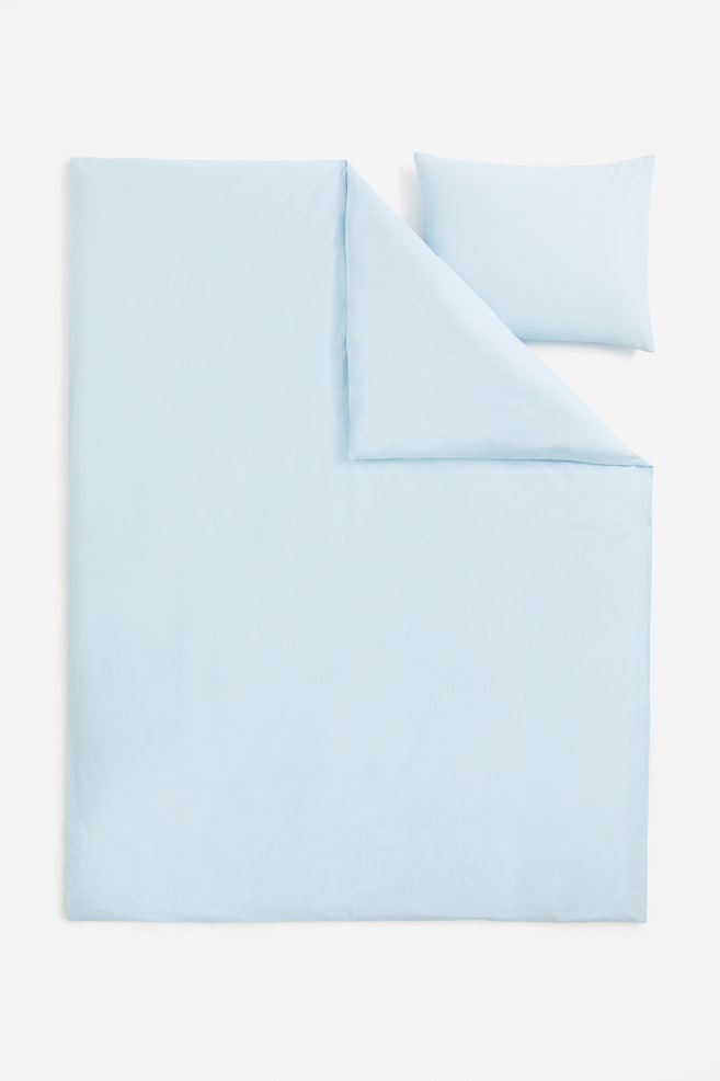 Cotton single duvet cover set - Light pastel blue/Sage green/Bright blue/Dark green/dc/dc/dc - 1