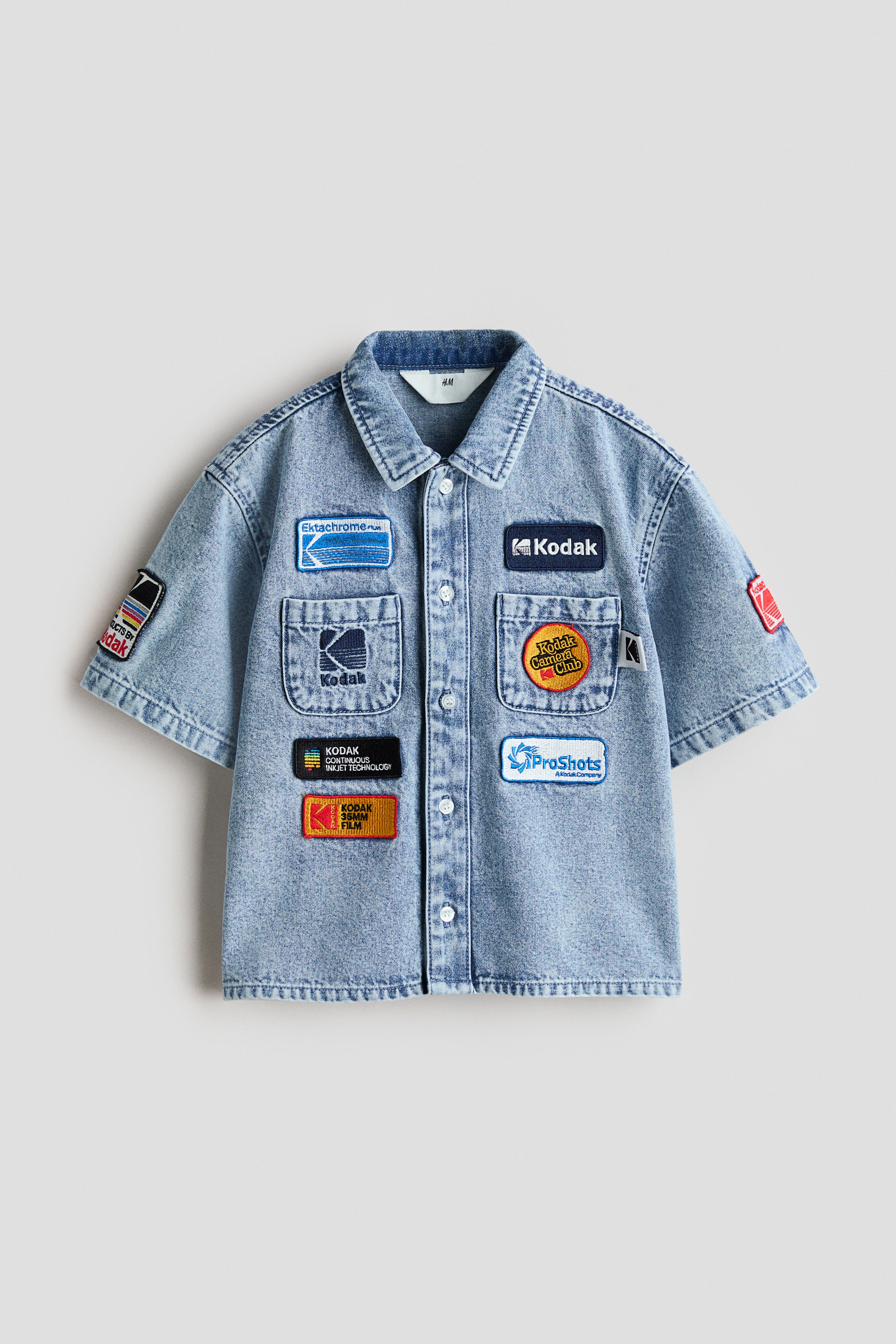 Short-sleeved denim shirt - Light denim blue/Kodak