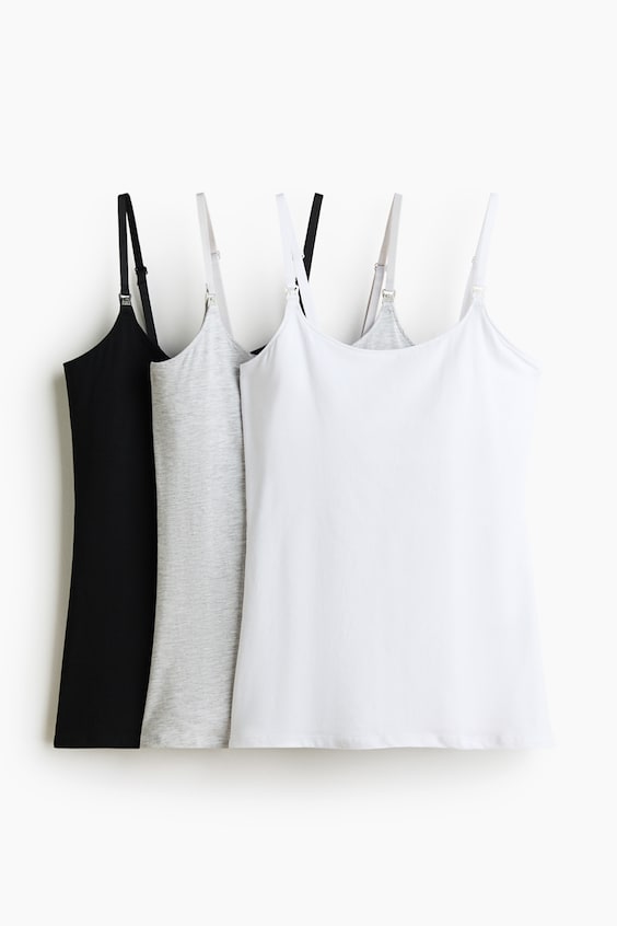 Женские топы H&M MAMA 3-Pack Nursing Camisole Tops
