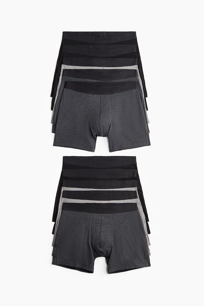 Set van 10 mid-trunks met Lycra® - Grijs gemêleerd/zwart/Zwart/Dusty blauw - 1