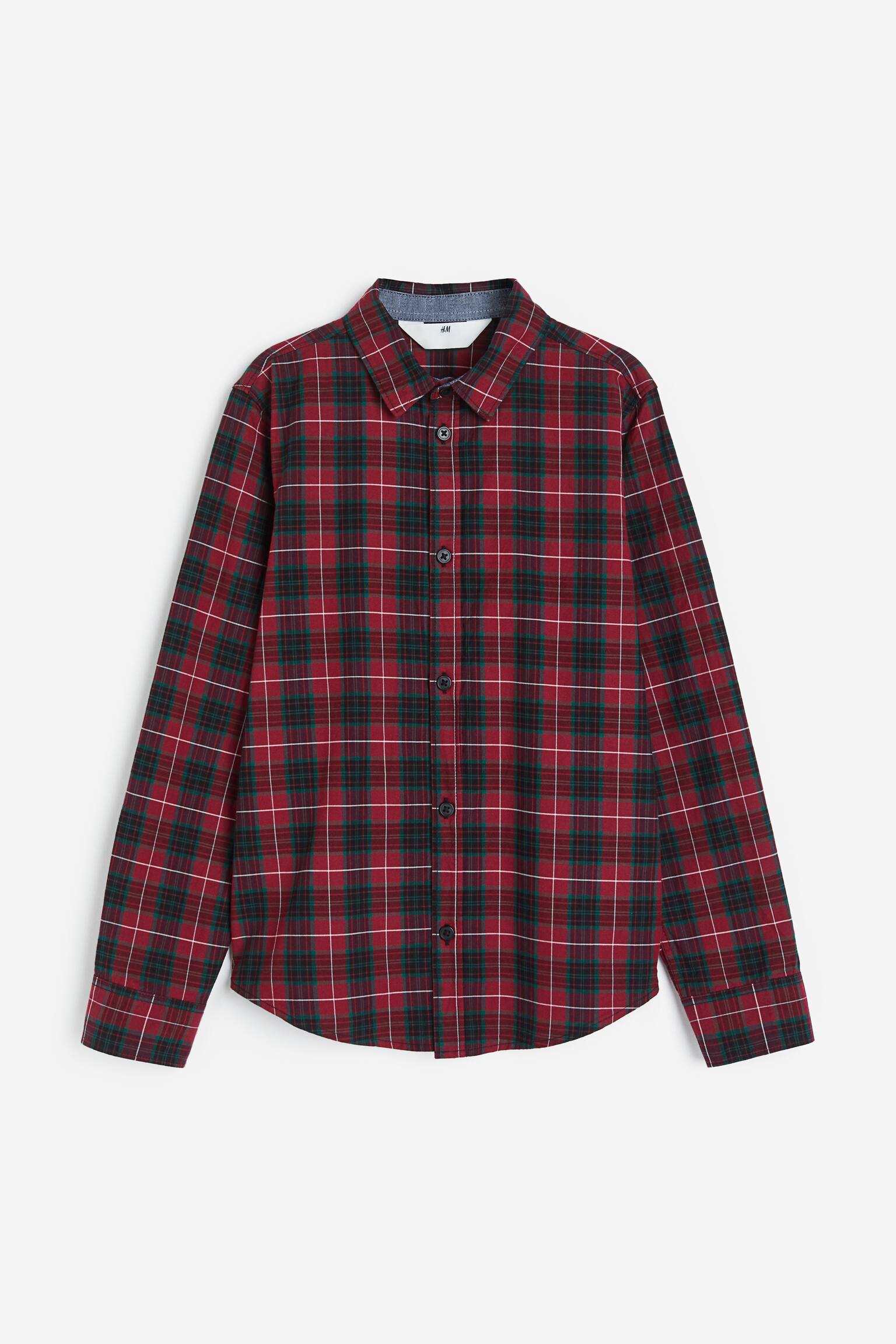Áo sơ mi cotton - Màu đỏ/Kẻ ca rô - 1