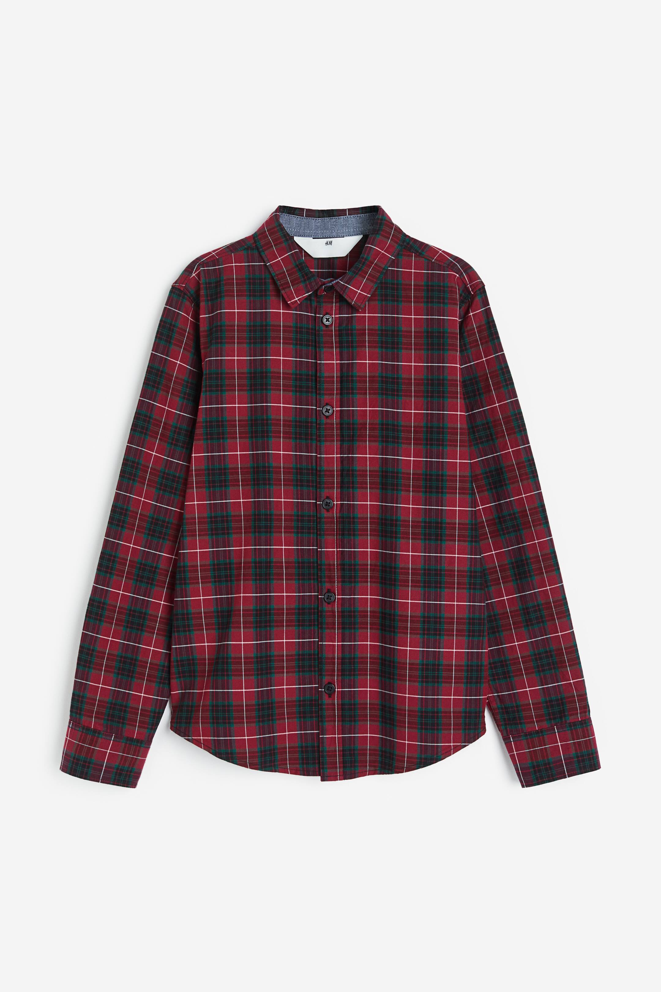 View larger image: Cotton Shirt - Red/plaid - Kids | H&M US 1