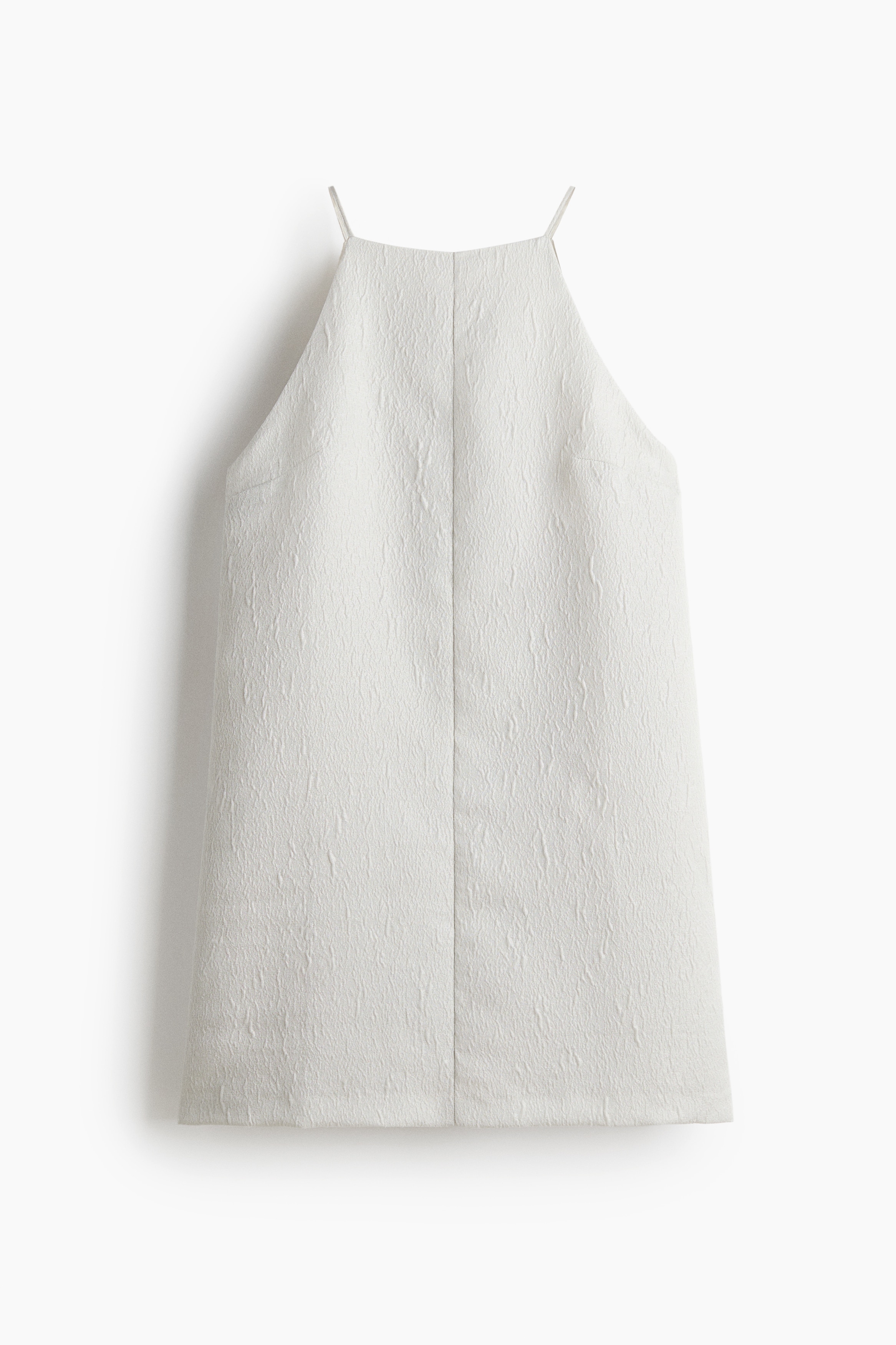 Textured Mini Dress - Pale grey/Light beige