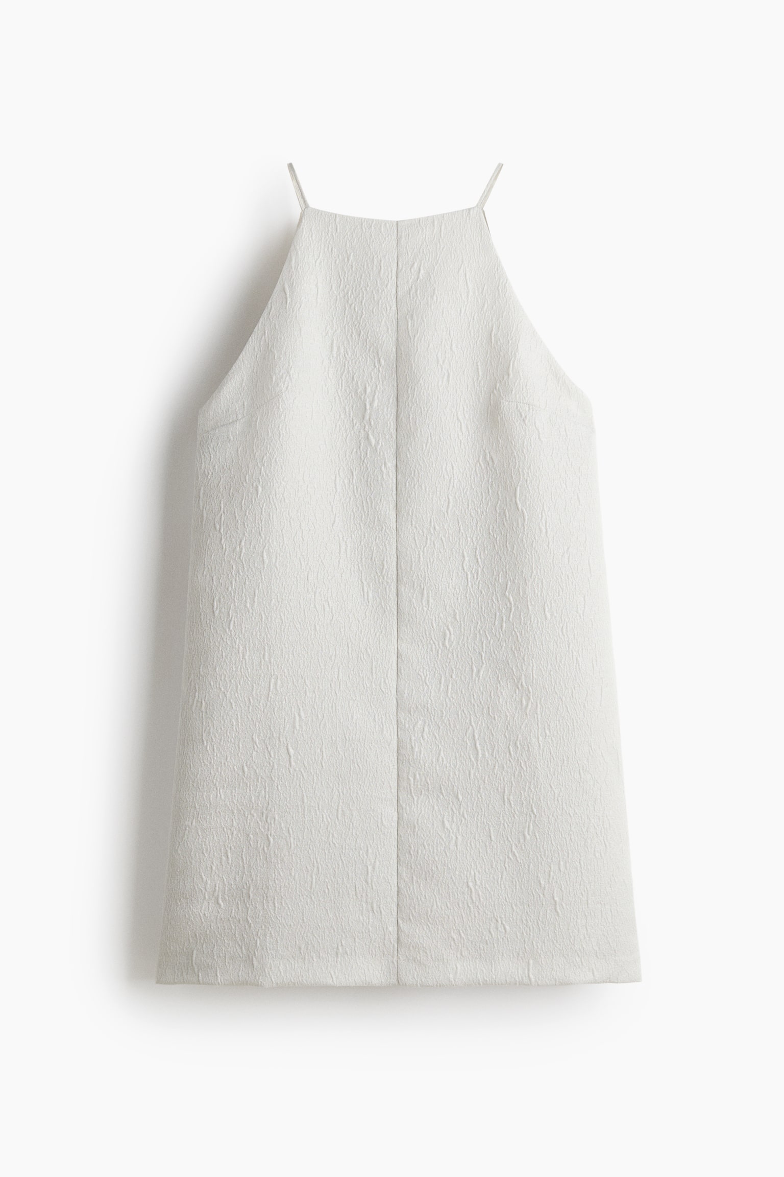 Textured Mini Dress - Pale grey/Light beige - 1