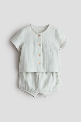 2-delat set i bomullsmuslin