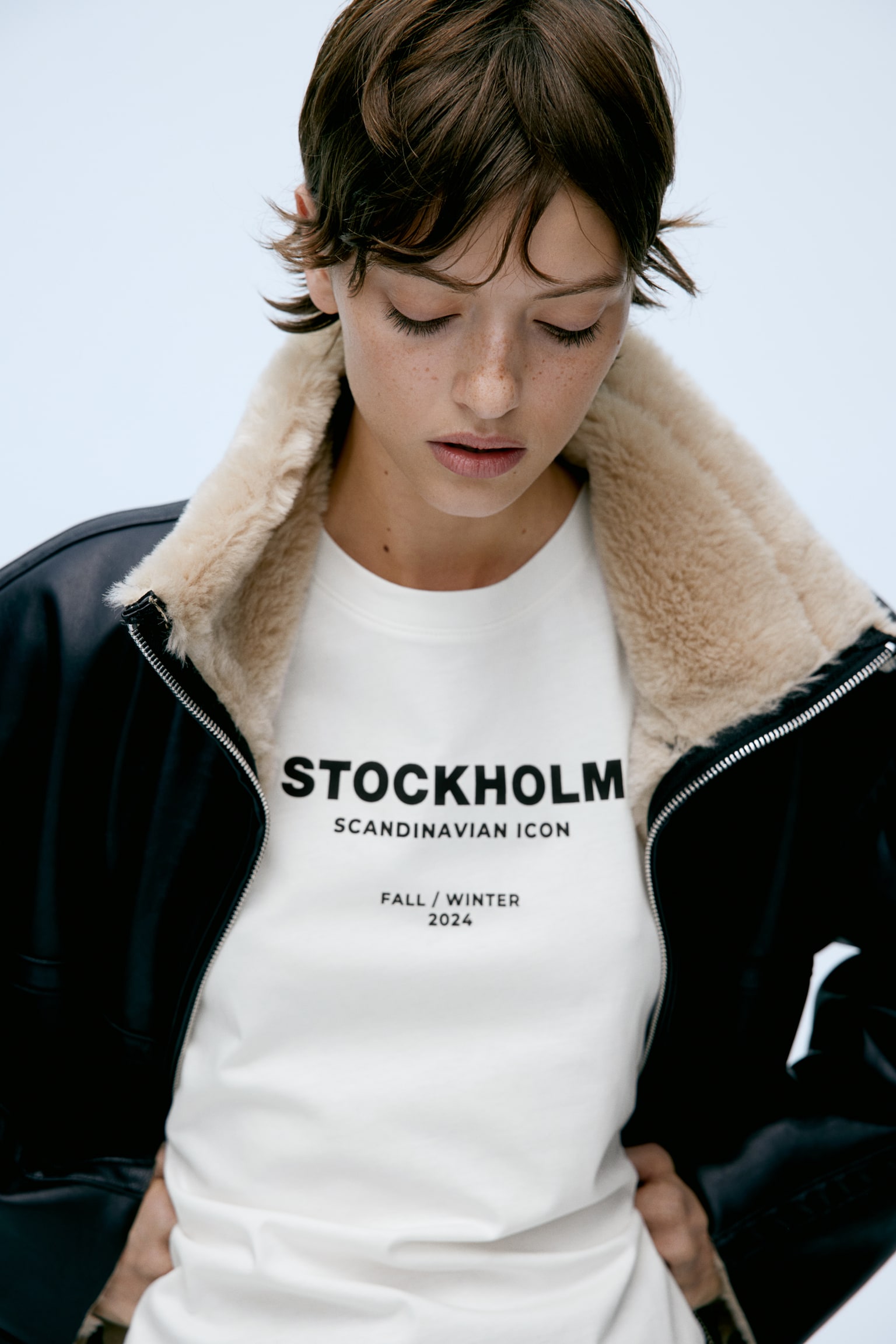 Oversized printed T-shirt - White/Stockholm - 3