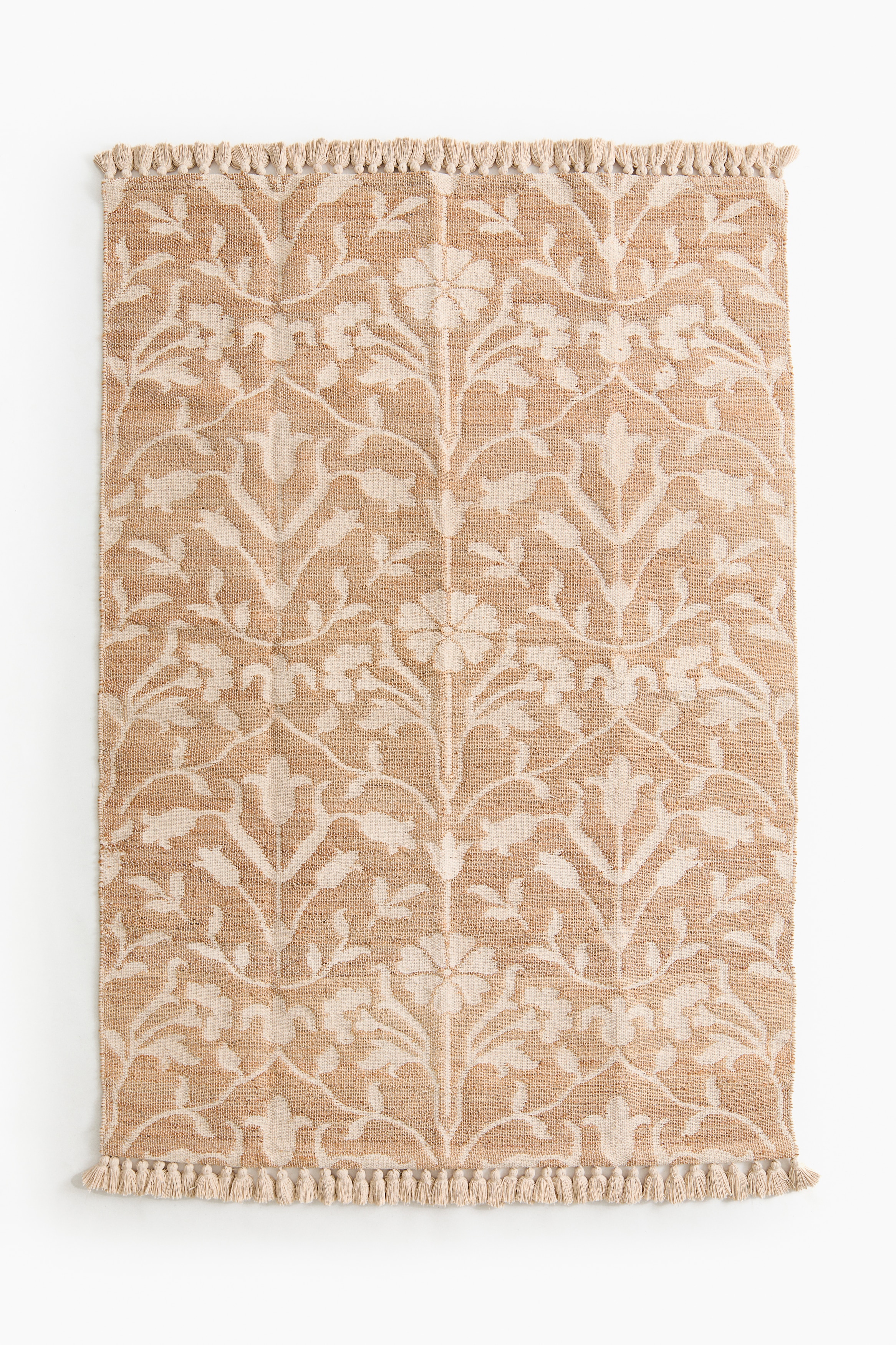 Floral jute-blend rug