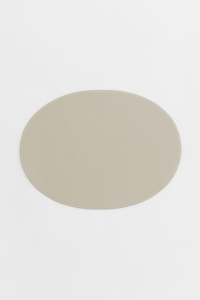 Oval table mat - Greige/Black/Beige - 1