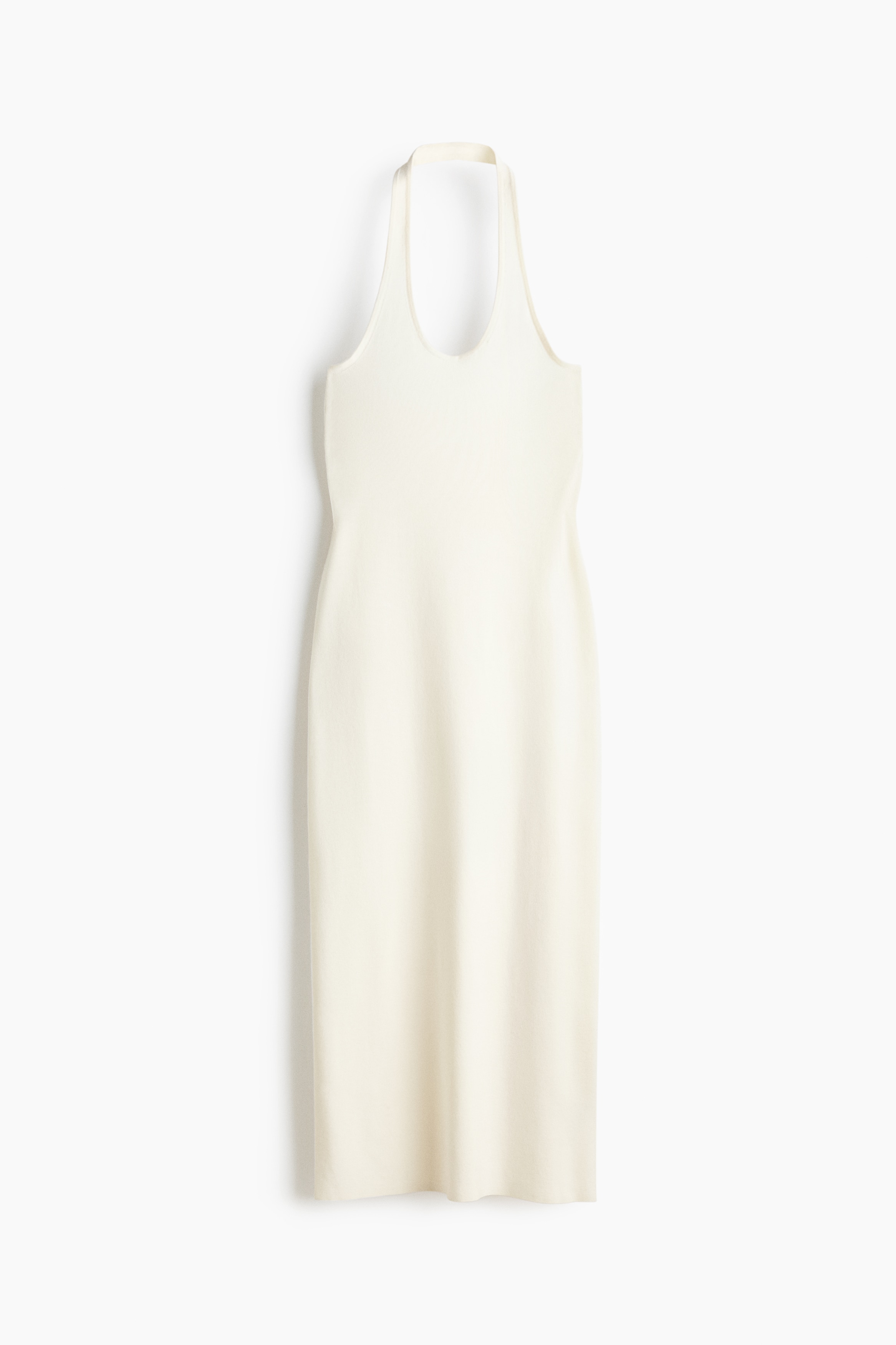 Wadenlanges Neckholderkleid - Cream