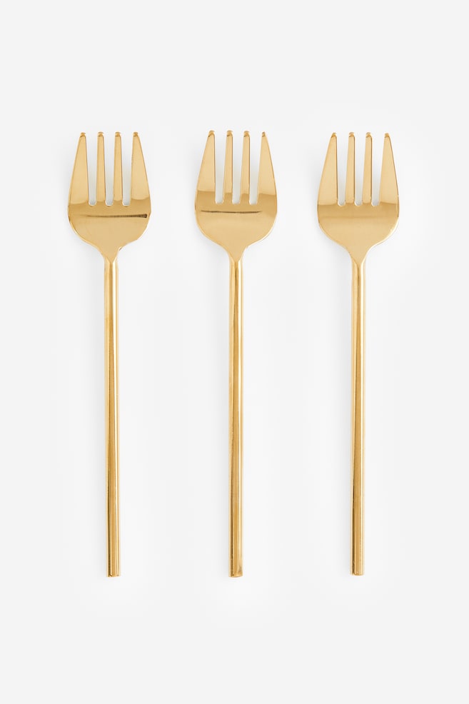 3-pak gafler - Guld/Sølv/Sort/Mat - 1