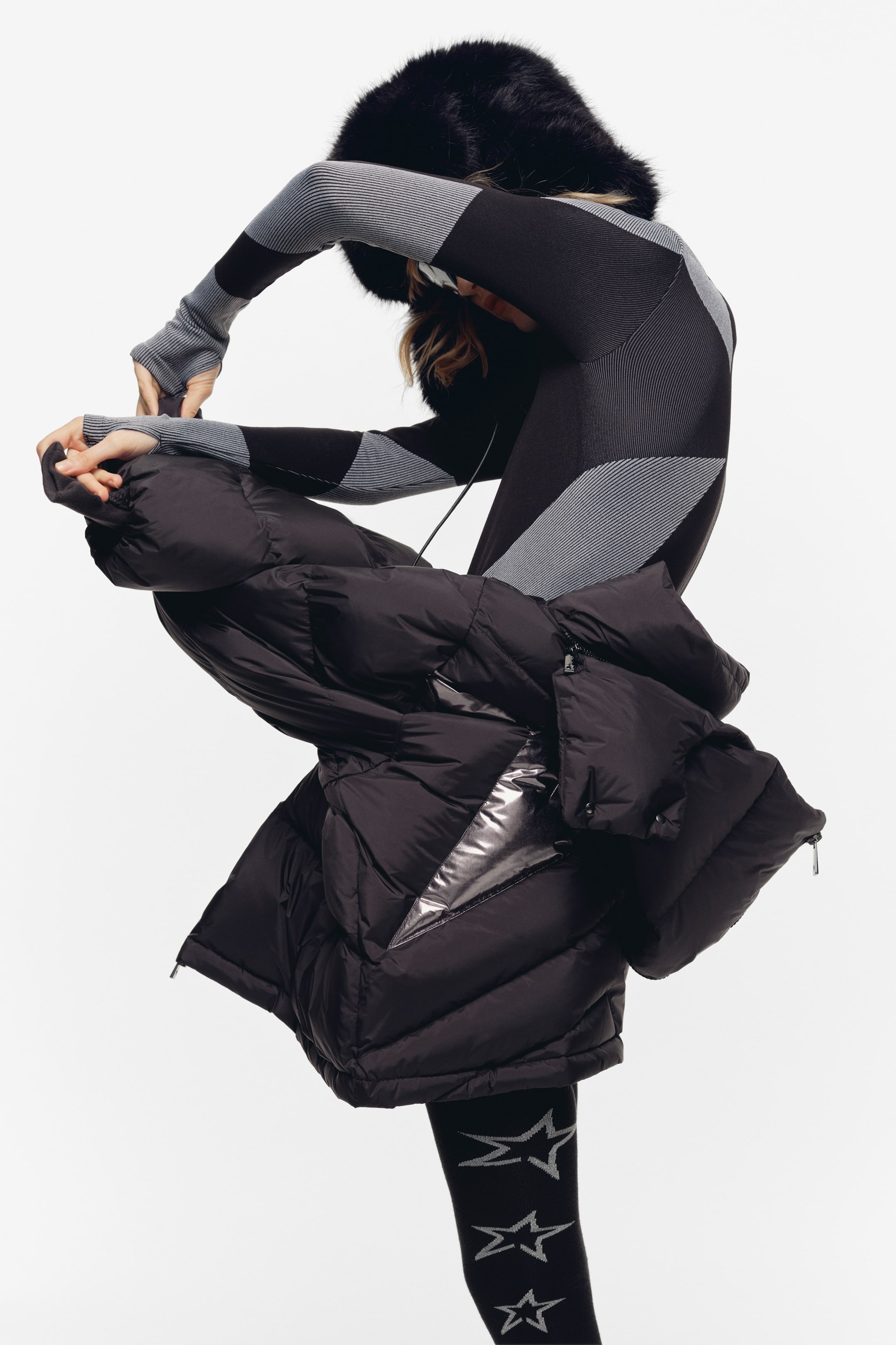 View larger image: Seamless Mock Turtleneck Bodysuit - Black - Ladies | H&M US 5