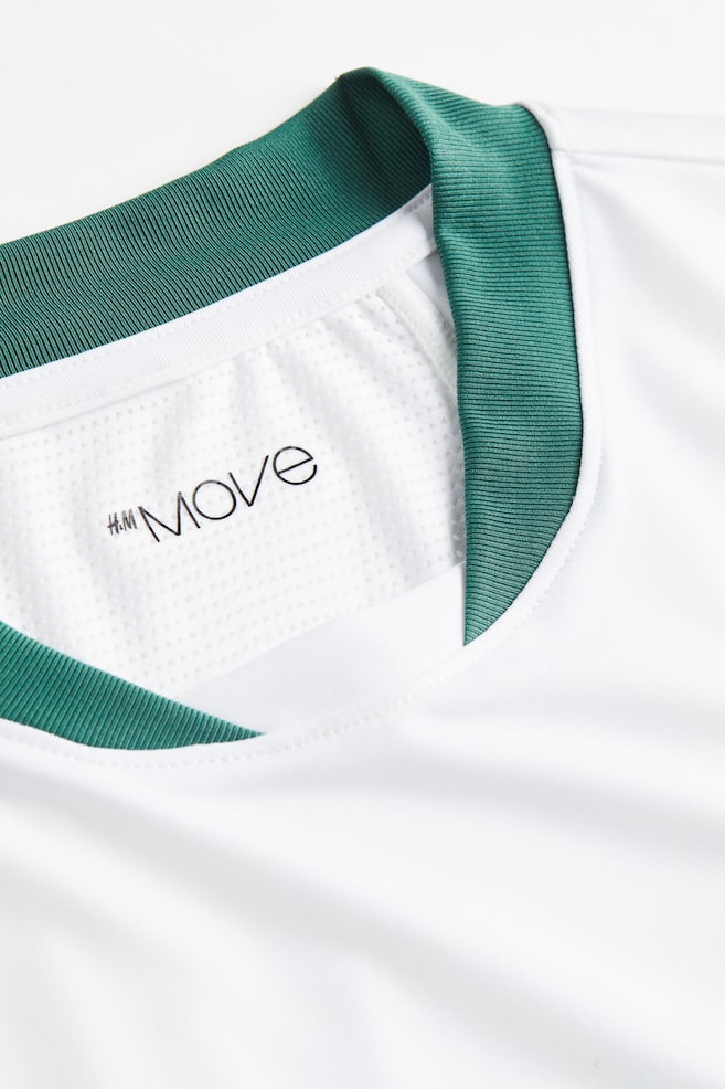 DryMove™ Tennis T-shirt - White/Dark green/Black/White/Dark green/White - 6