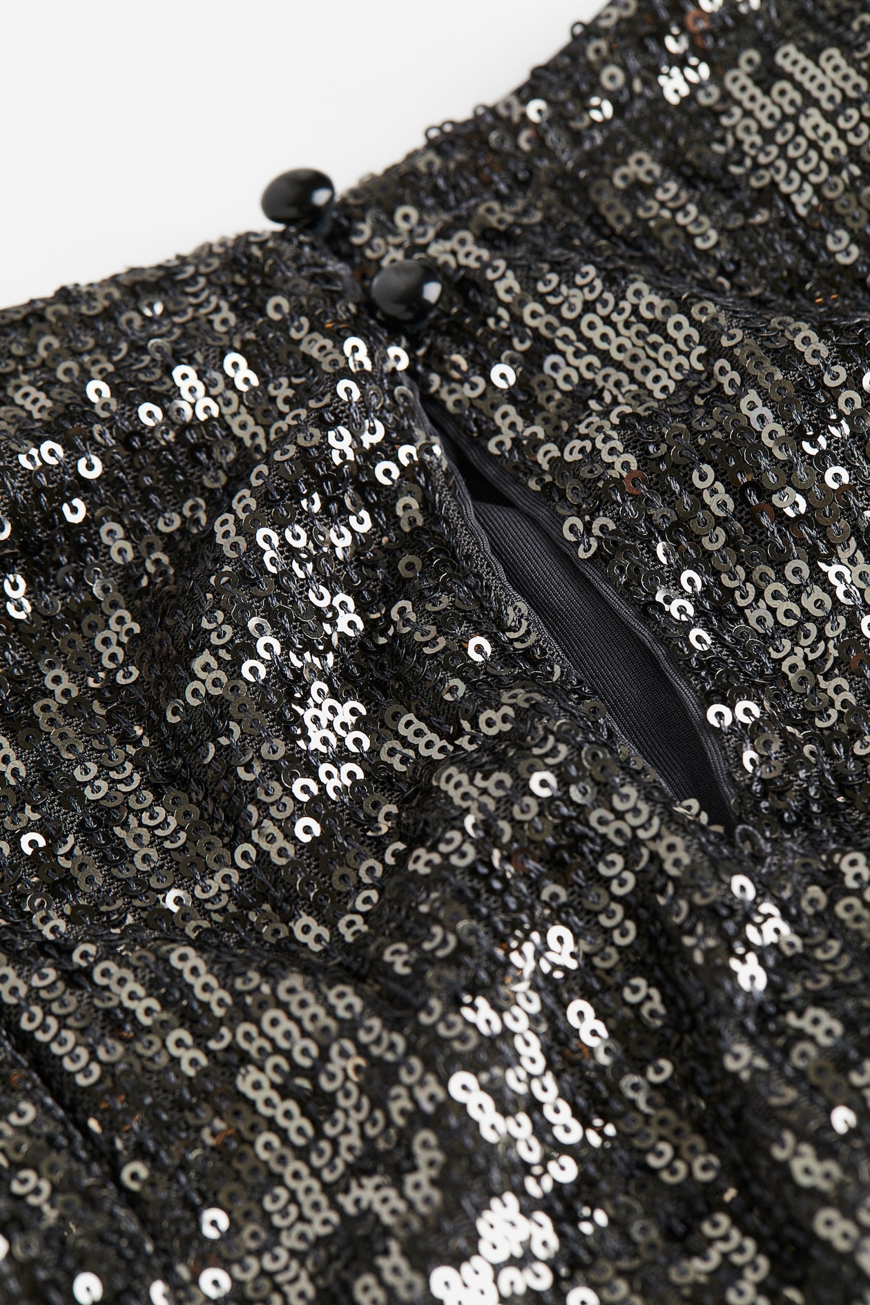 Sequined top - Short sleeve - Short - Dark grey/Sequins - Ladies | H&M GB