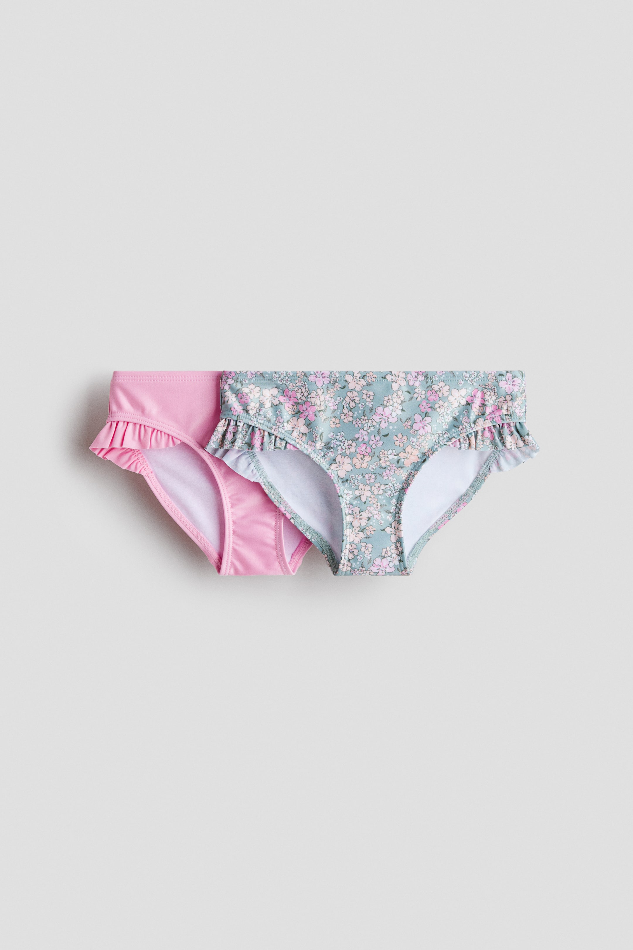 Ingrandisci l'immagine: Slip bikini 2 pezzi - Turchese chiaro/fiori - BAMBINO | H&M CH 1