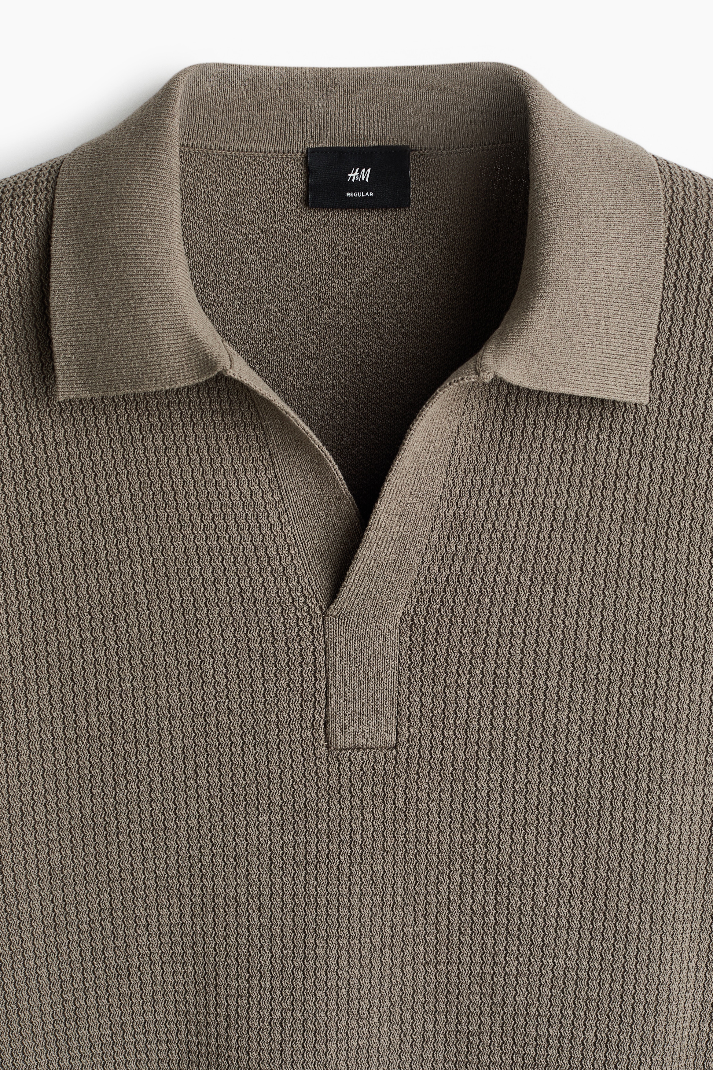 Regular Fit Cable-knit polo shirt
