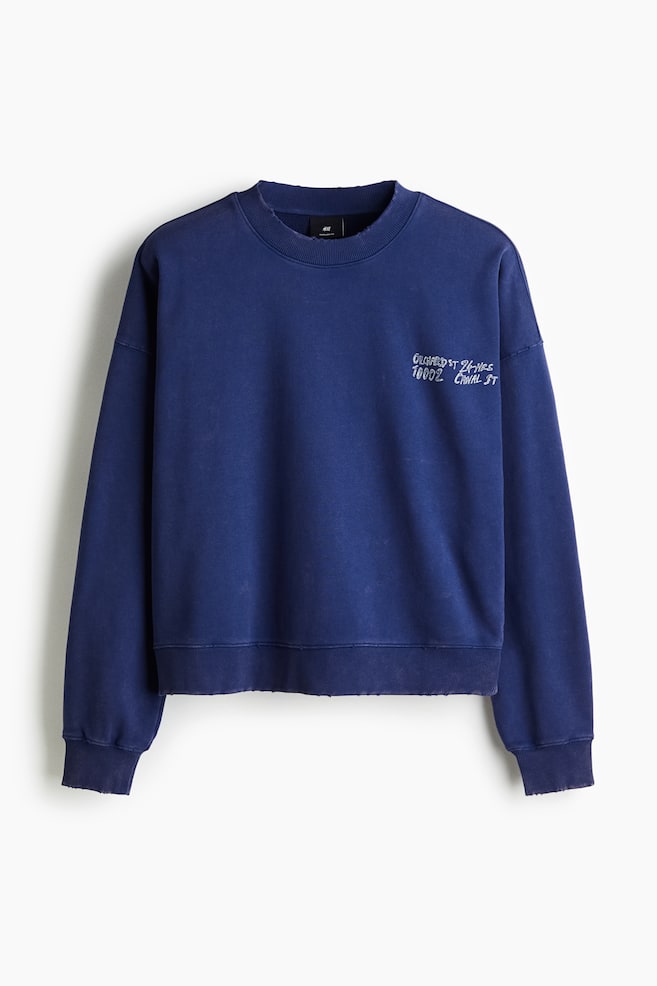 Bedrucktes Sweatshirt in Oversized Fit - Dunkelblau/Orchard St/Dunkelgrau/Ludlow St. - 1